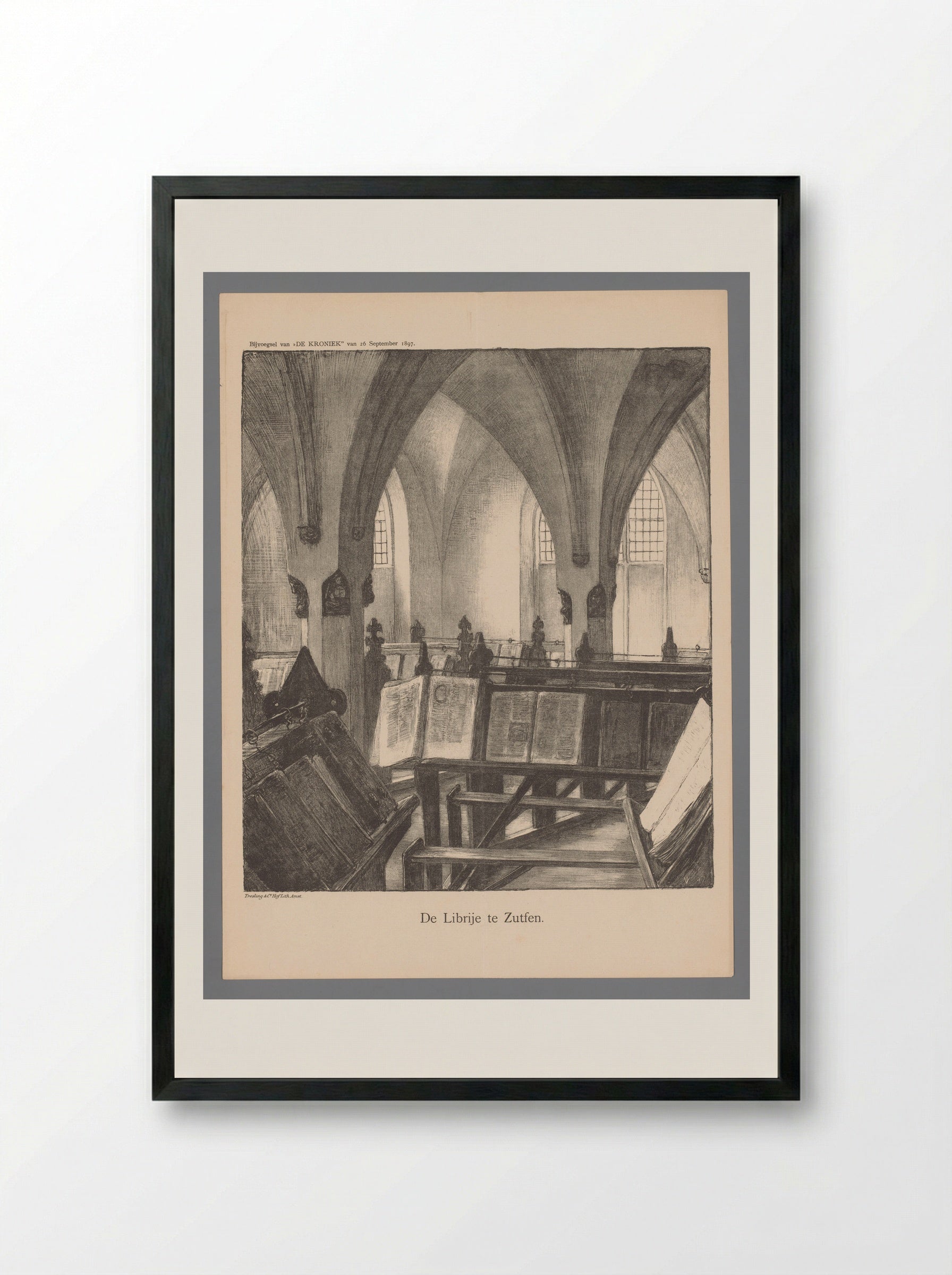 De Librije te Zutfen - Jan Veth - Framed Print Black