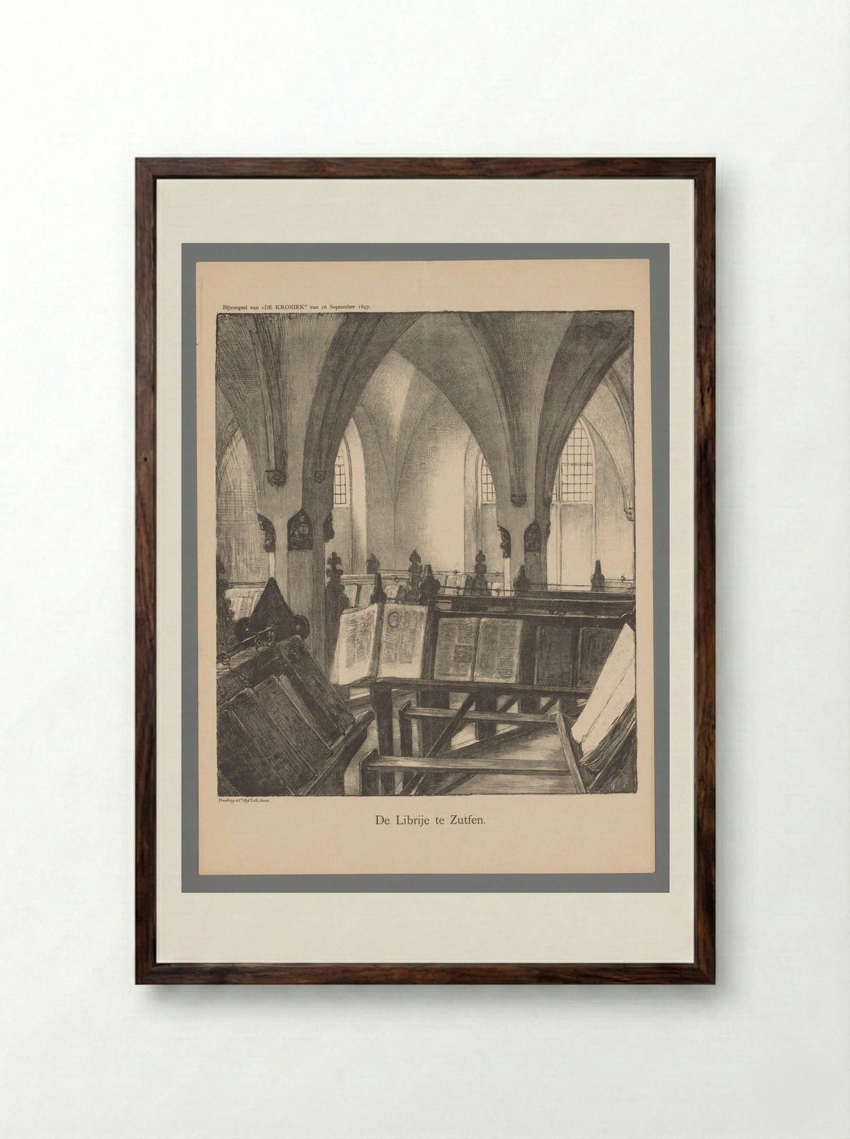 De Librije te Zutfen - Jan Veth - Framed Print Dark Wood