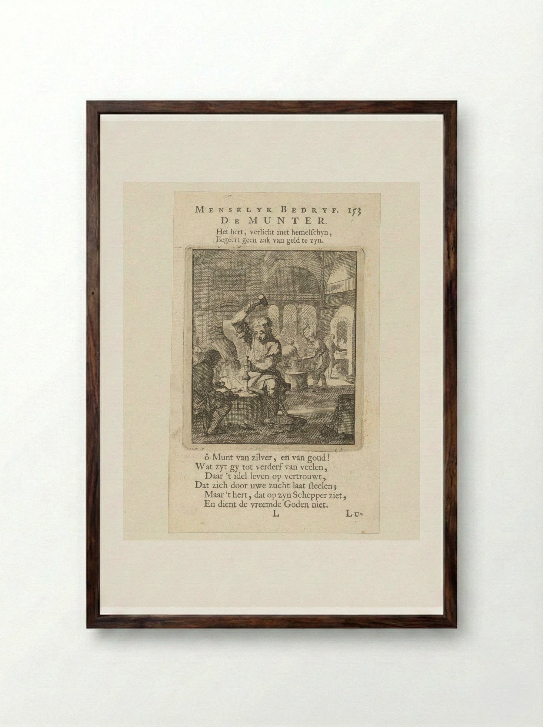 De Munter (The Moneyer) - Cornelis van der Sys - Framed Print Dark Wood