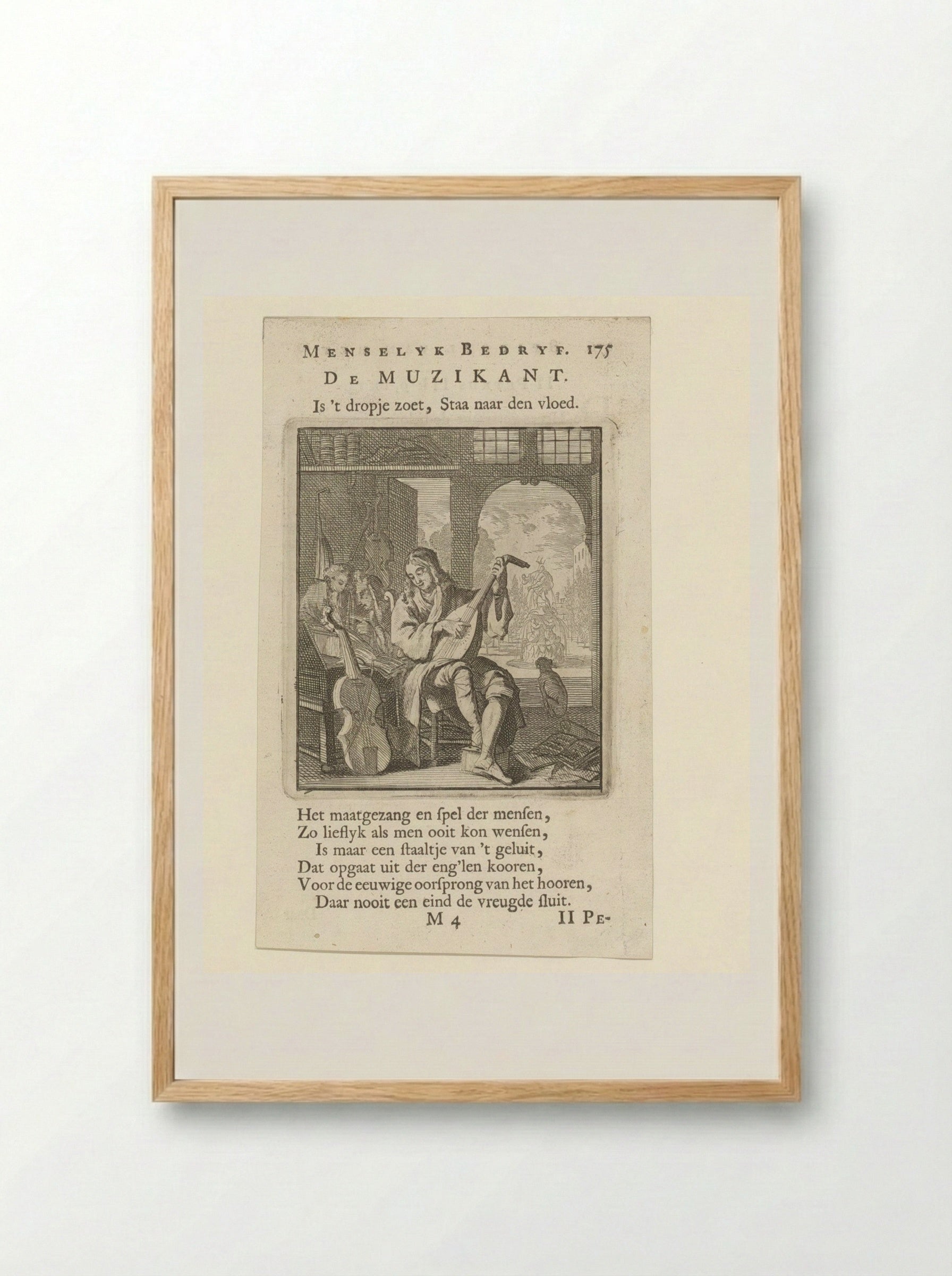De Muzikant - Jan Luyken - Framed Print Wood