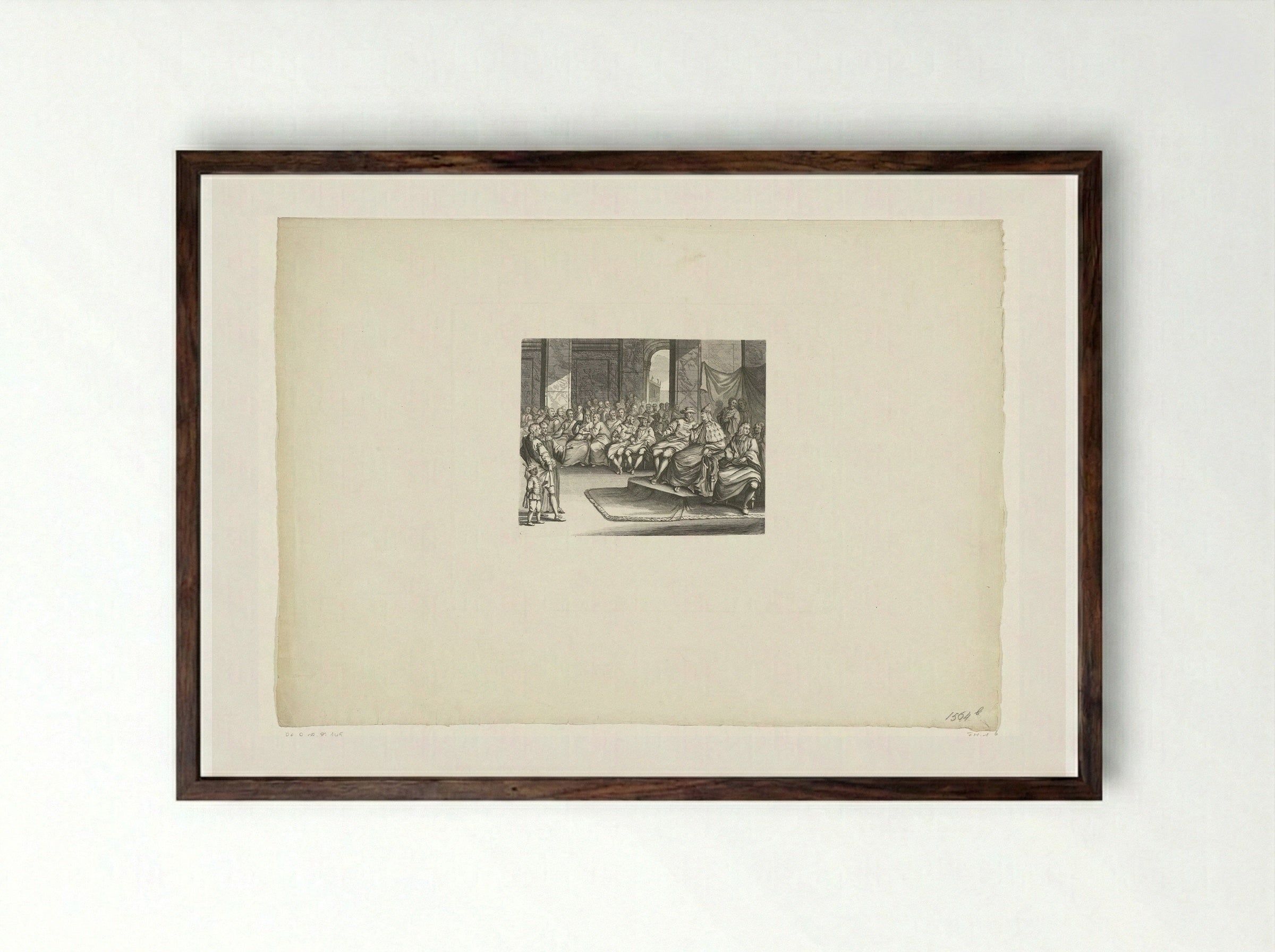 De Nederlandse gezant Willem van Lier te Venetië - Matthijs Pool - Framed Print Dark Wood