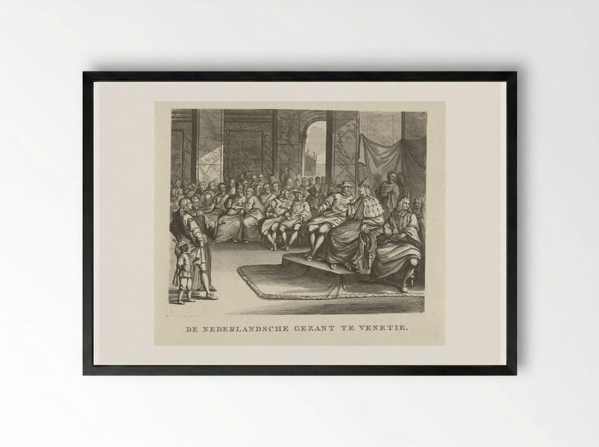 De Nederlandse gezant te Venetië - Matthijs Pool - Framed Print Black