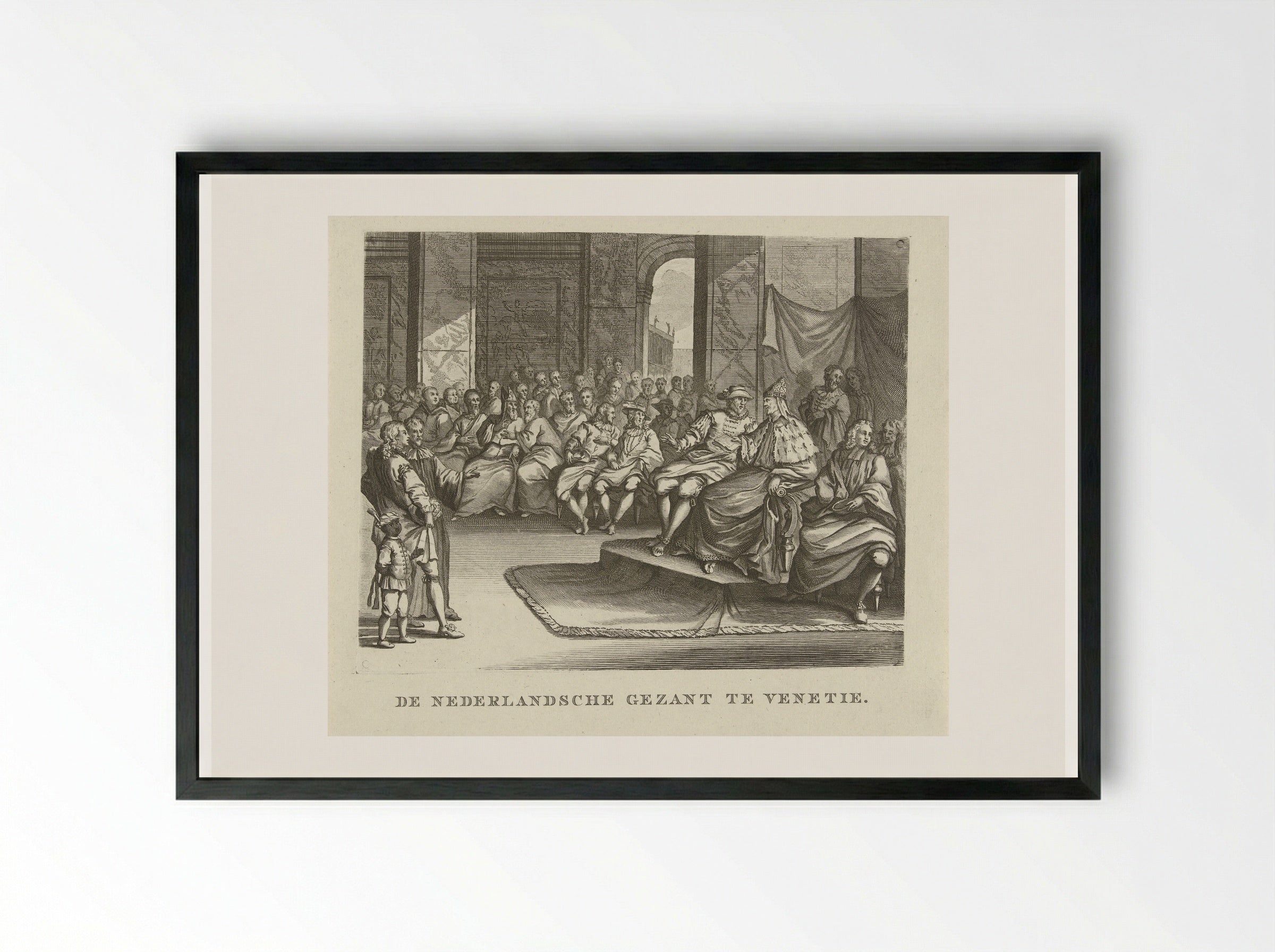 De Nederlandse gezant te Venetië - Matthijs Pool - Framed Print Black