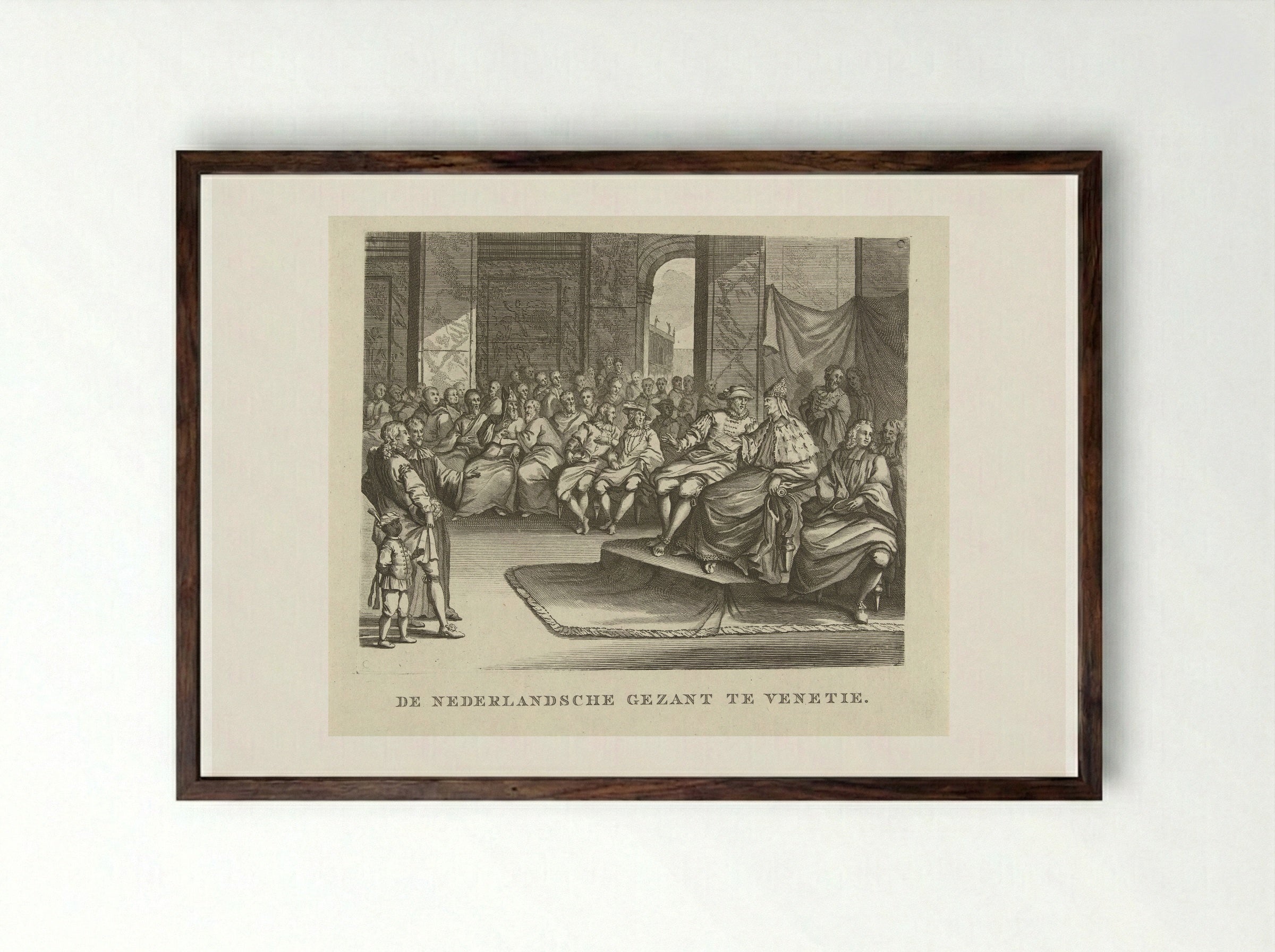 De Nederlandse gezant te Venetië - Matthijs Pool - Framed Print Dark Wood