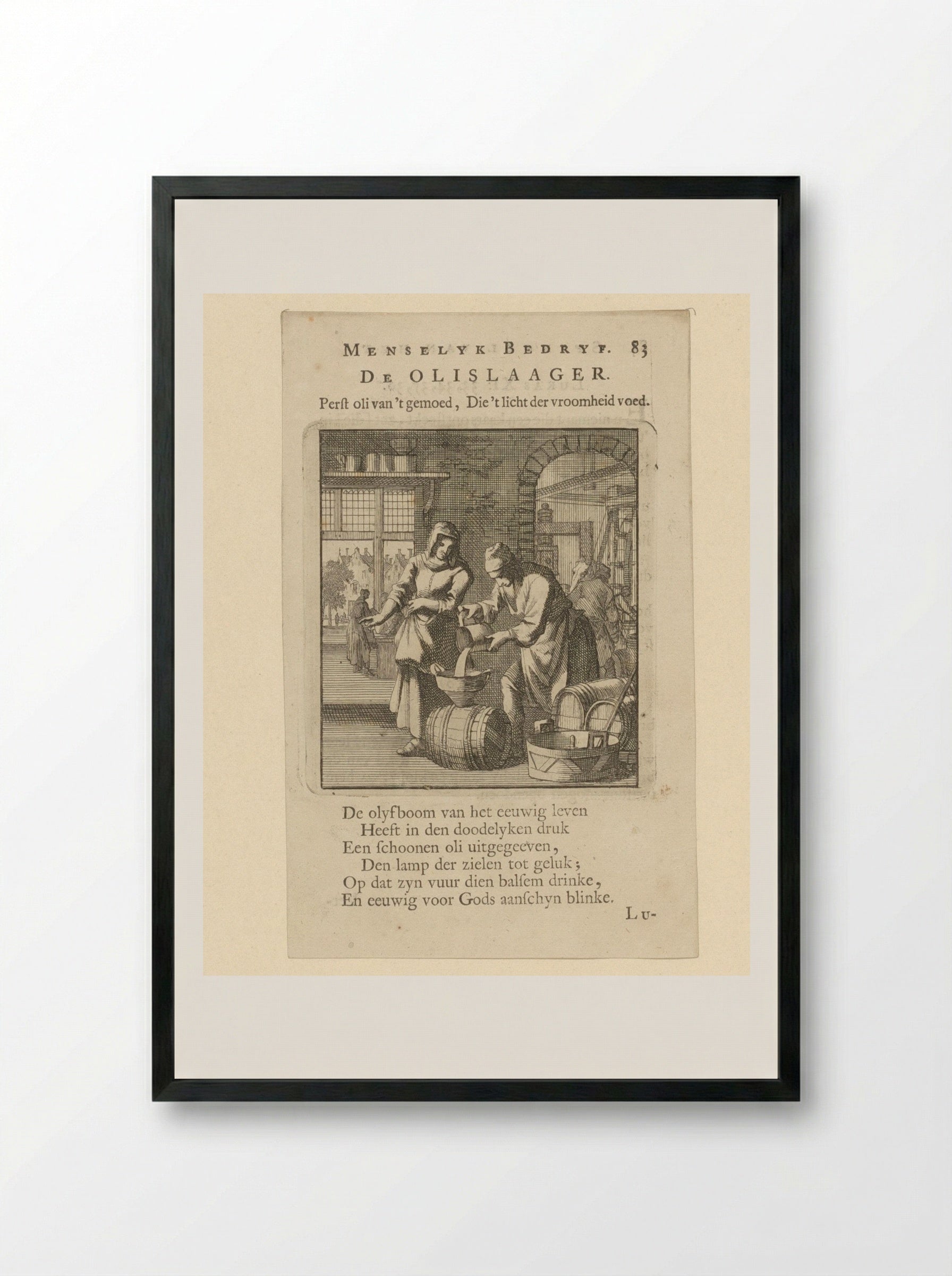 De Olislaager - Jan Luyken - Framed Print Black