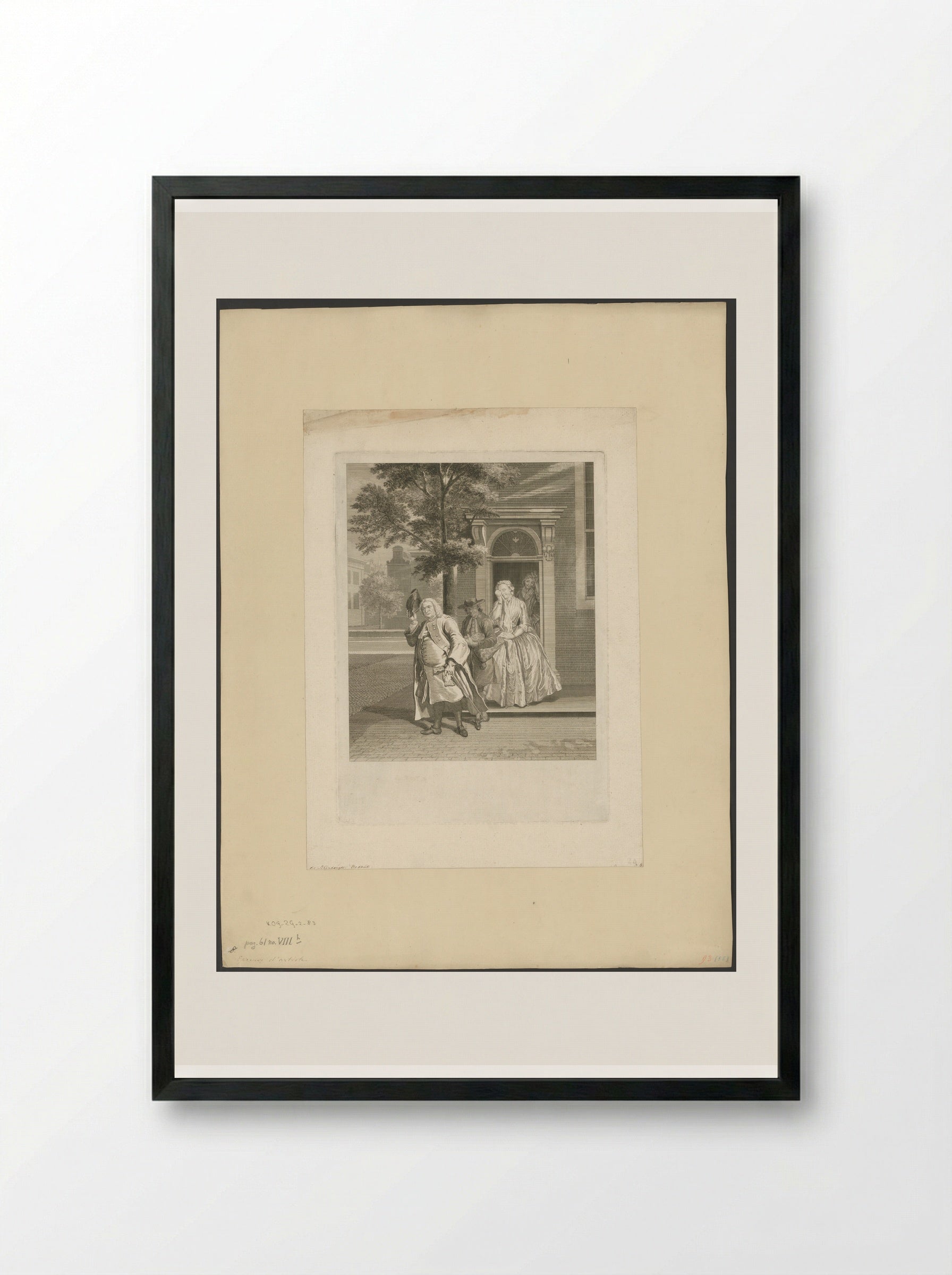 De Ontdekte Schijndeugd: de geveinsde droefheid van Geertruy - Pieter Tanjé - Framed Print Black