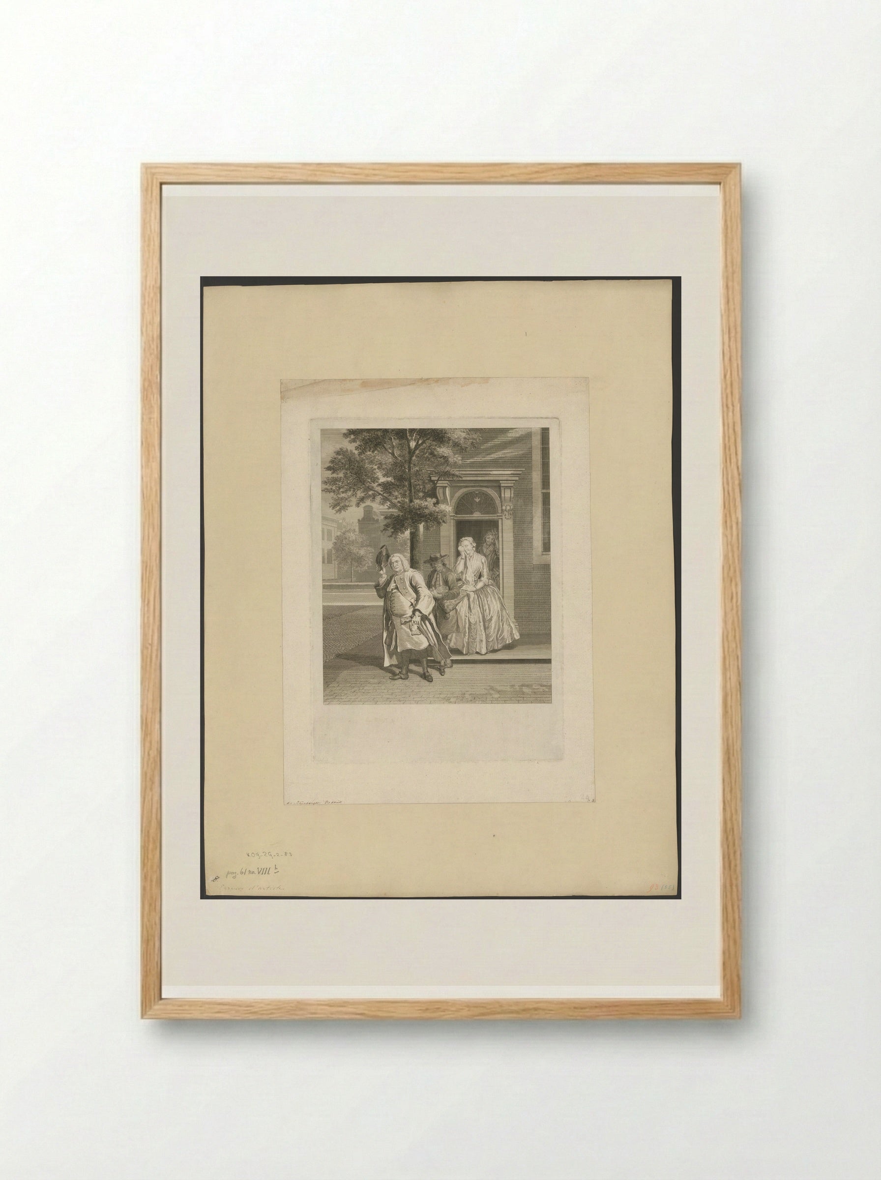 De Ontdekte Schijndeugd: de geveinsde droefheid van Geertruy - Pieter Tanjé - Framed Print Wood