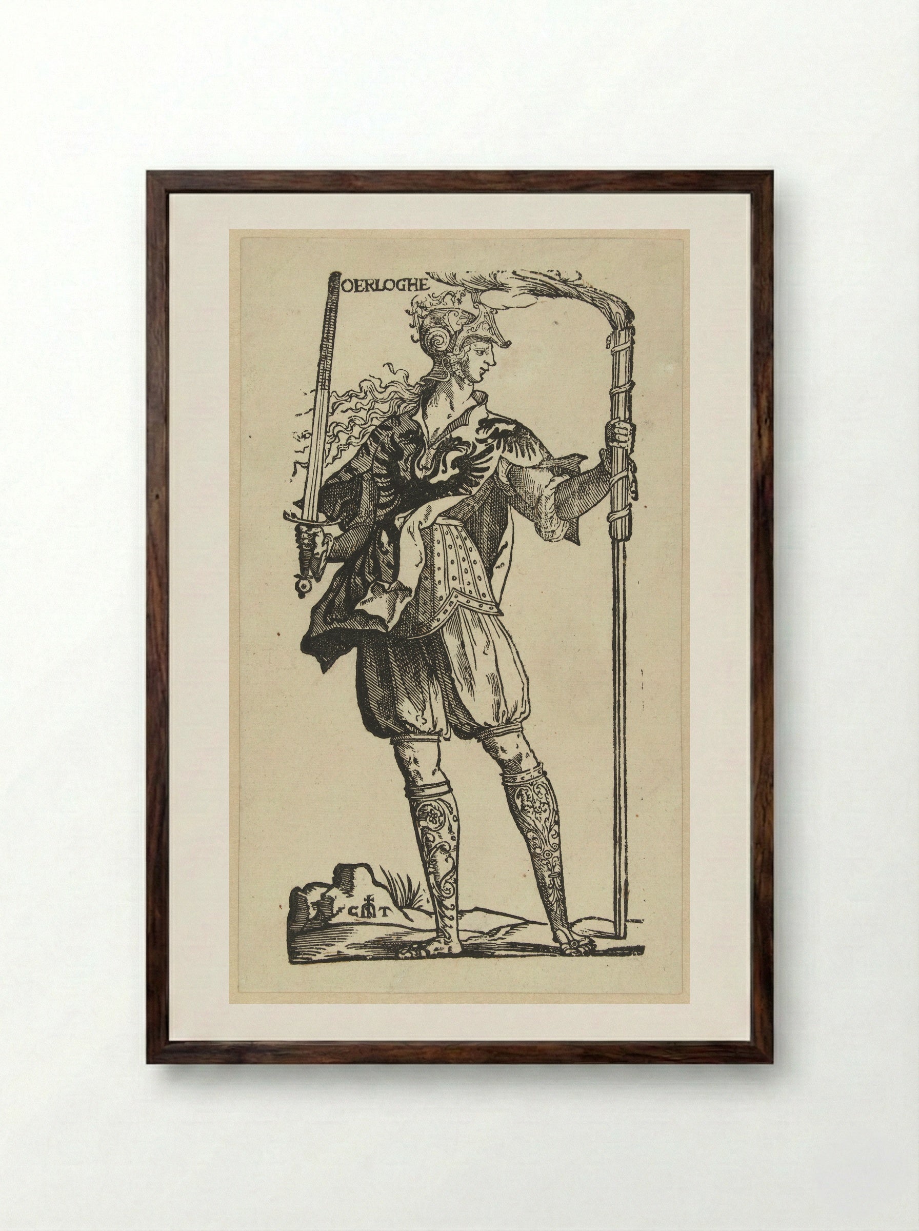 De Oorlog (War) - Jan Ewoutsz. - Framed Print Dark Wood
