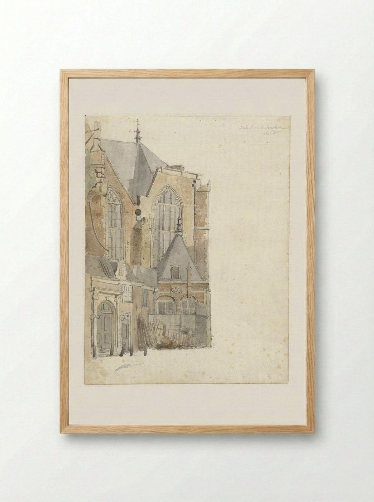 De Oude Kerk te Amsterdam - Johan Adolph Rust - Framed Print Wood