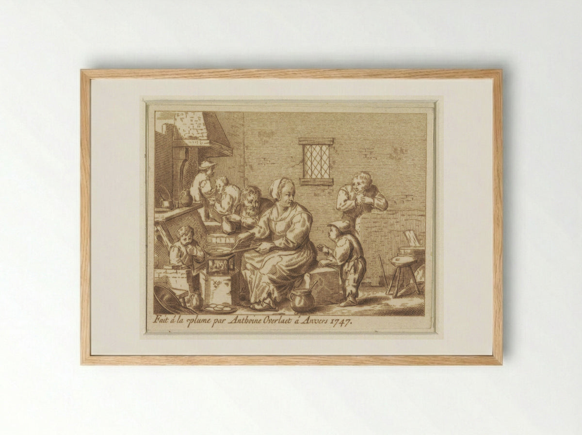 De Pannekoekenbakster - Antoon Overlaet - Framed Print Wood