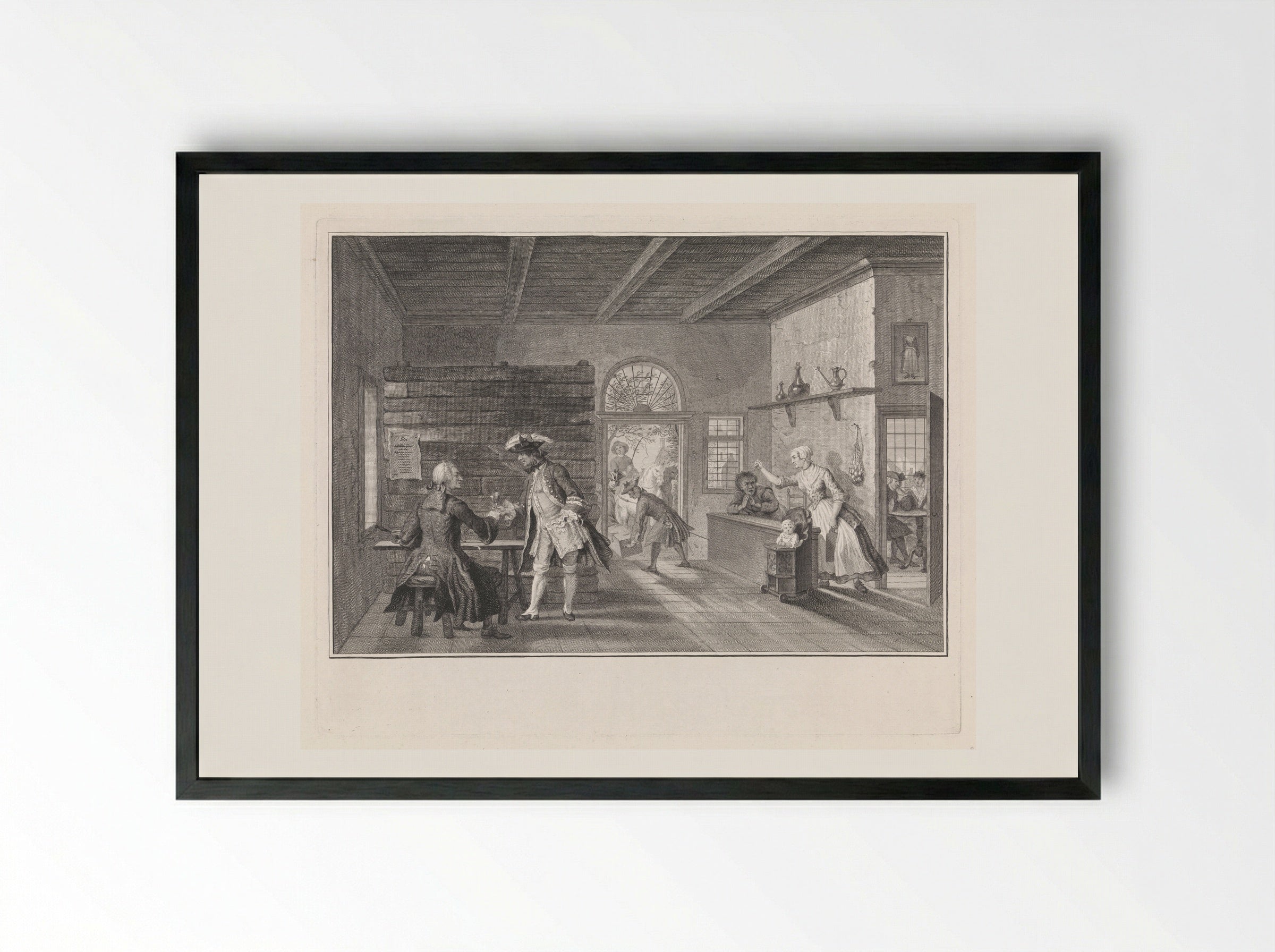 De Puiterveense helleveeg achter de tap - Pieter Tanjé - Framed Print Black