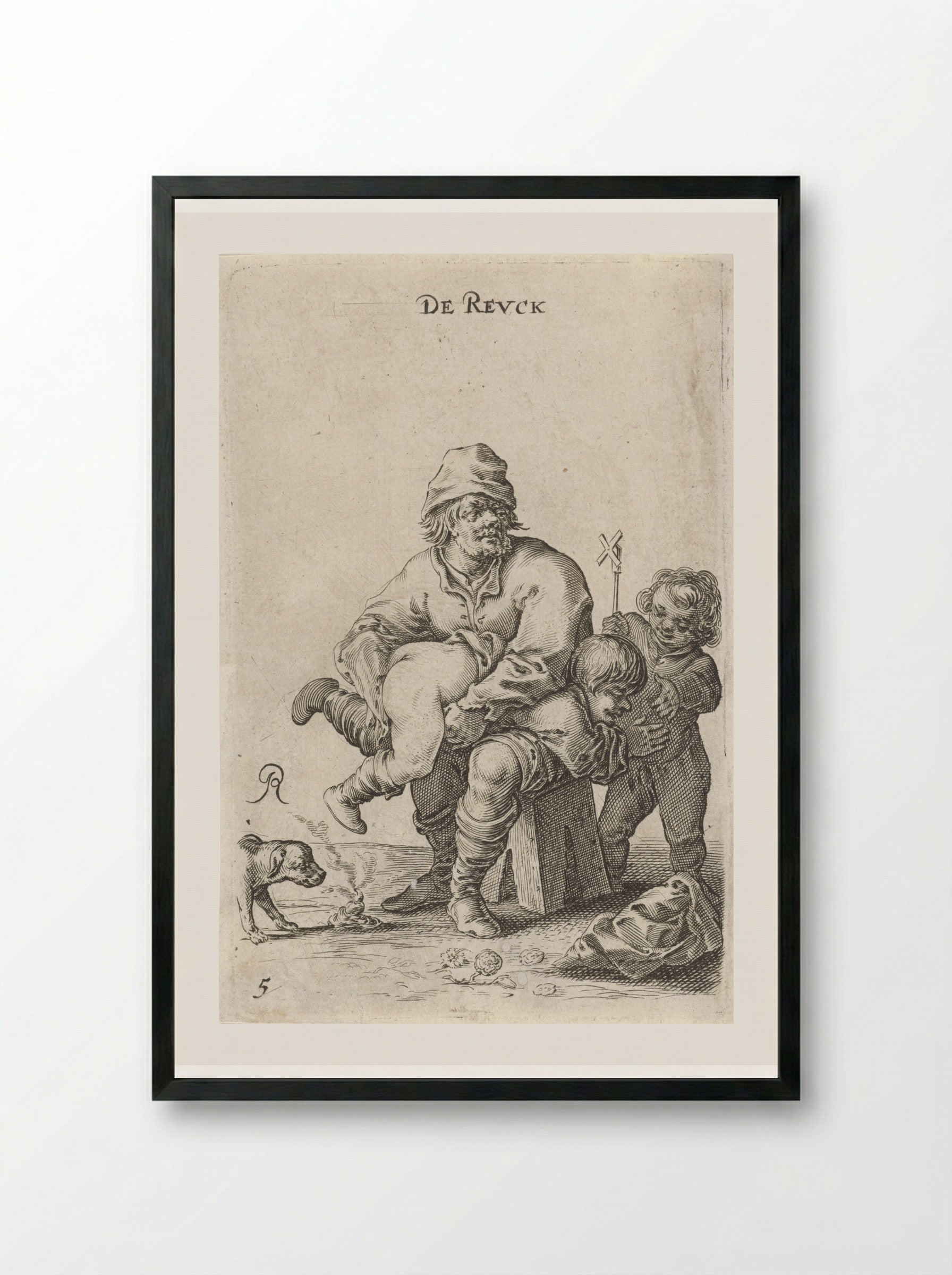 De Reuk (The Sense of Smell) - Salomon Savery - Framed Print Black