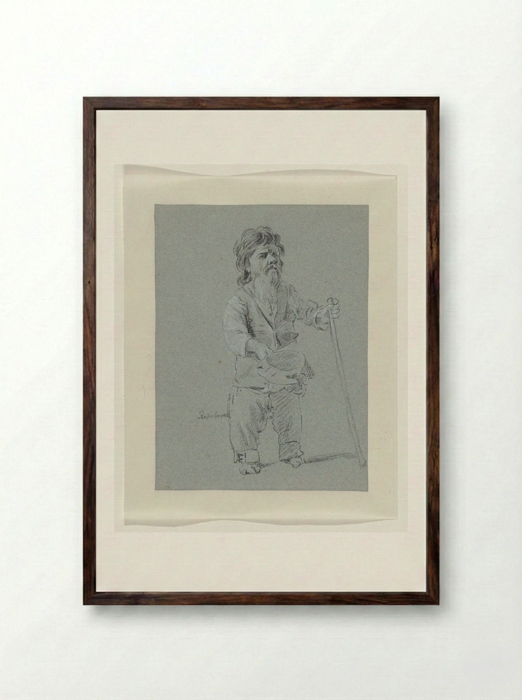 De Romeinse bedelaar Bajocco - Jean Grandjean - Framed Print Dark Wood