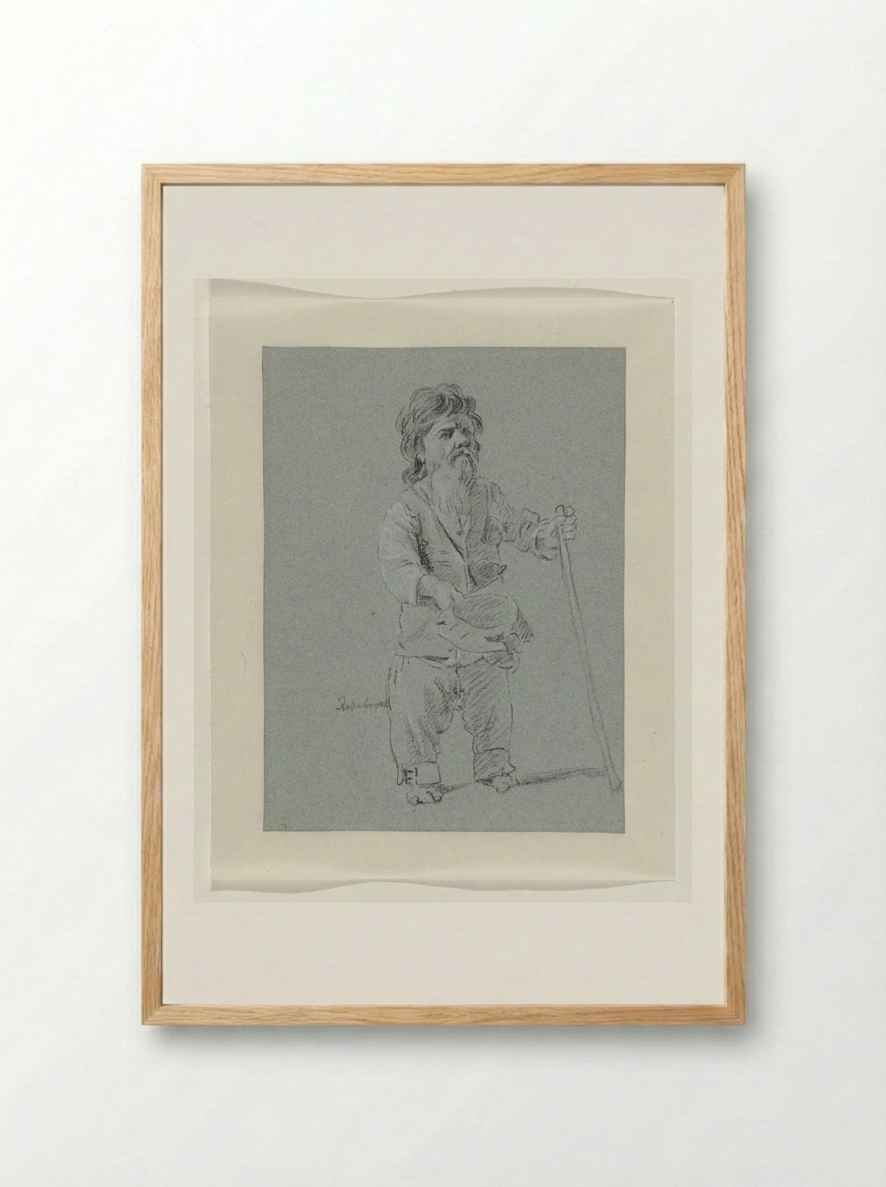 De Romeinse bedelaar Bajocco - Jean Grandjean - Framed Print Wood