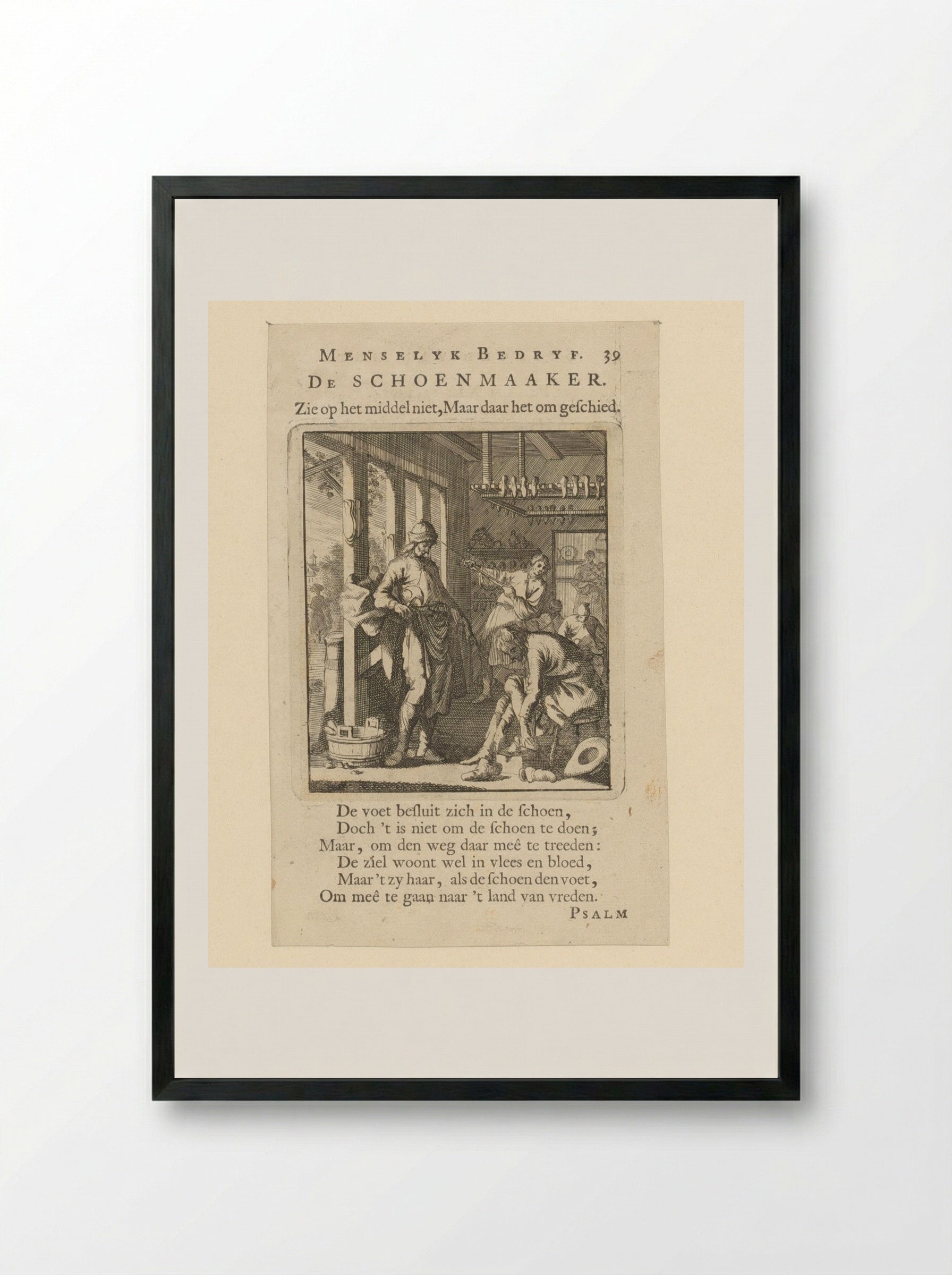 De Schoenmaker - Cornelis van der Sys - Framed Print Black