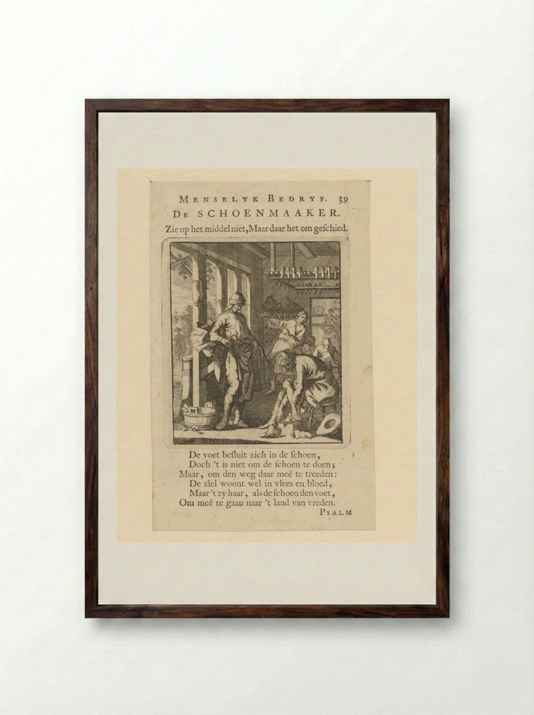 De Schoenmaker - Cornelis van der Sys - Framed Print Dark Wood