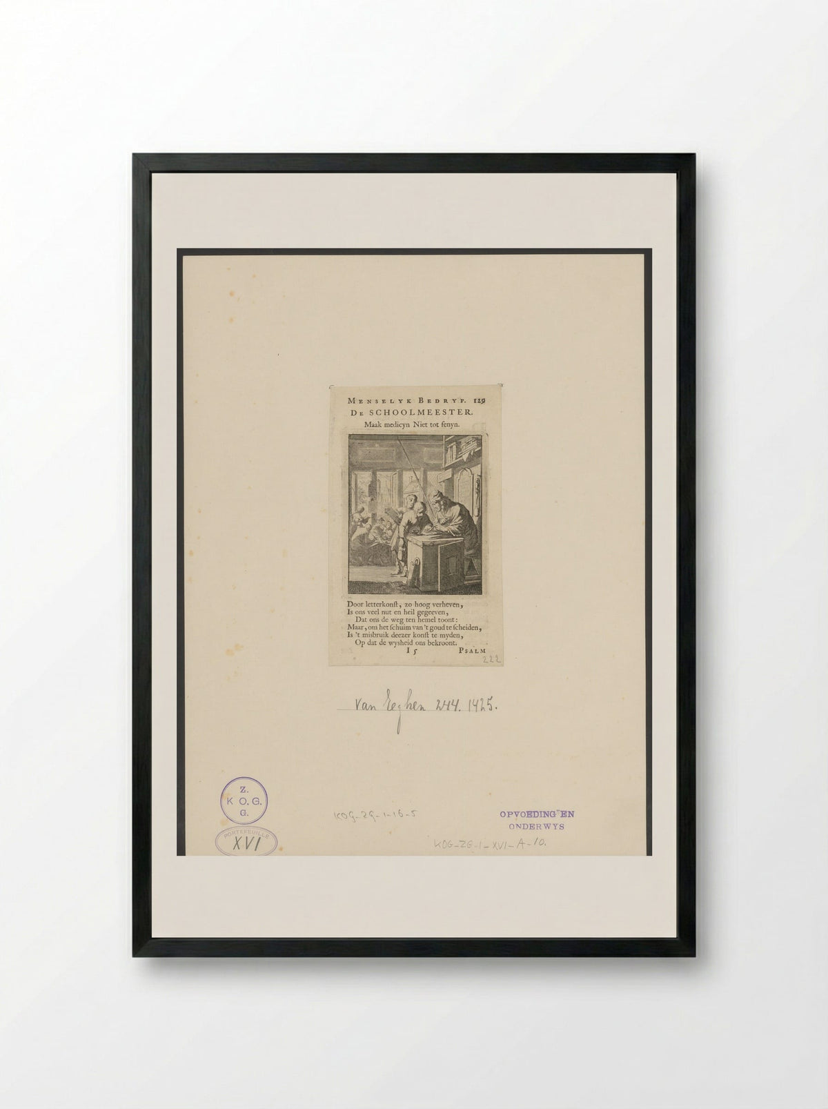 De Schoolmeester - Cornelis van der Sys - Framed Print Black