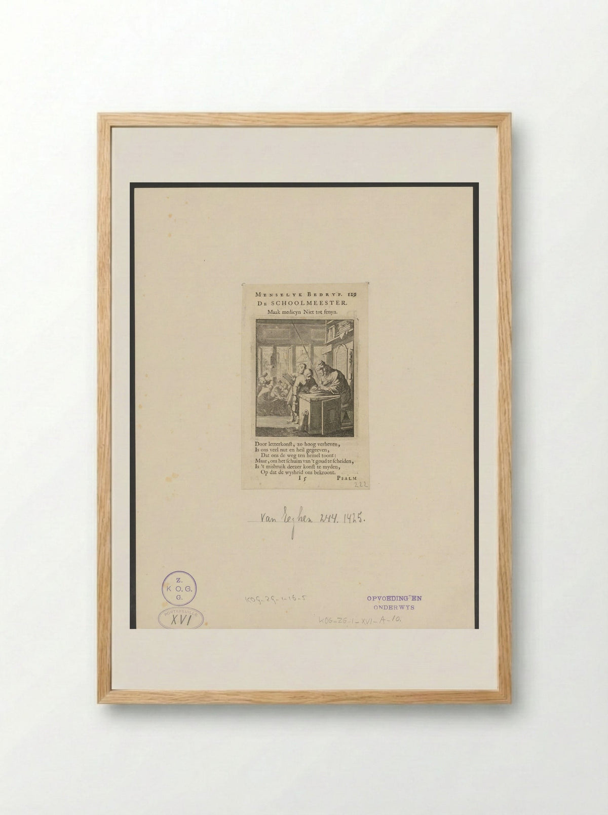 De Schoolmeester - Cornelis van der Sys - Framed Print Wood