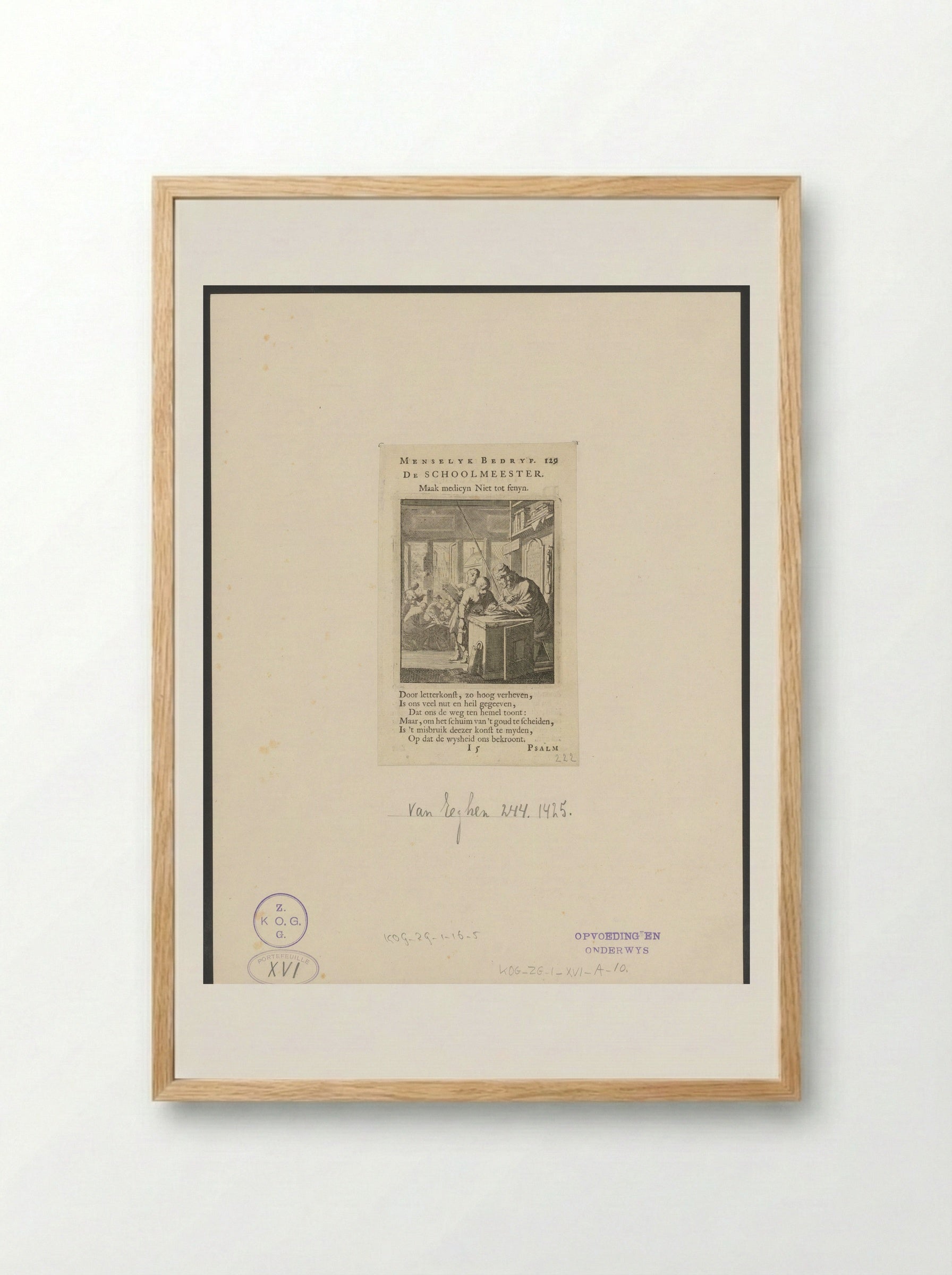 De Schoolmeester - Cornelis van der Sys - Framed Print Wood