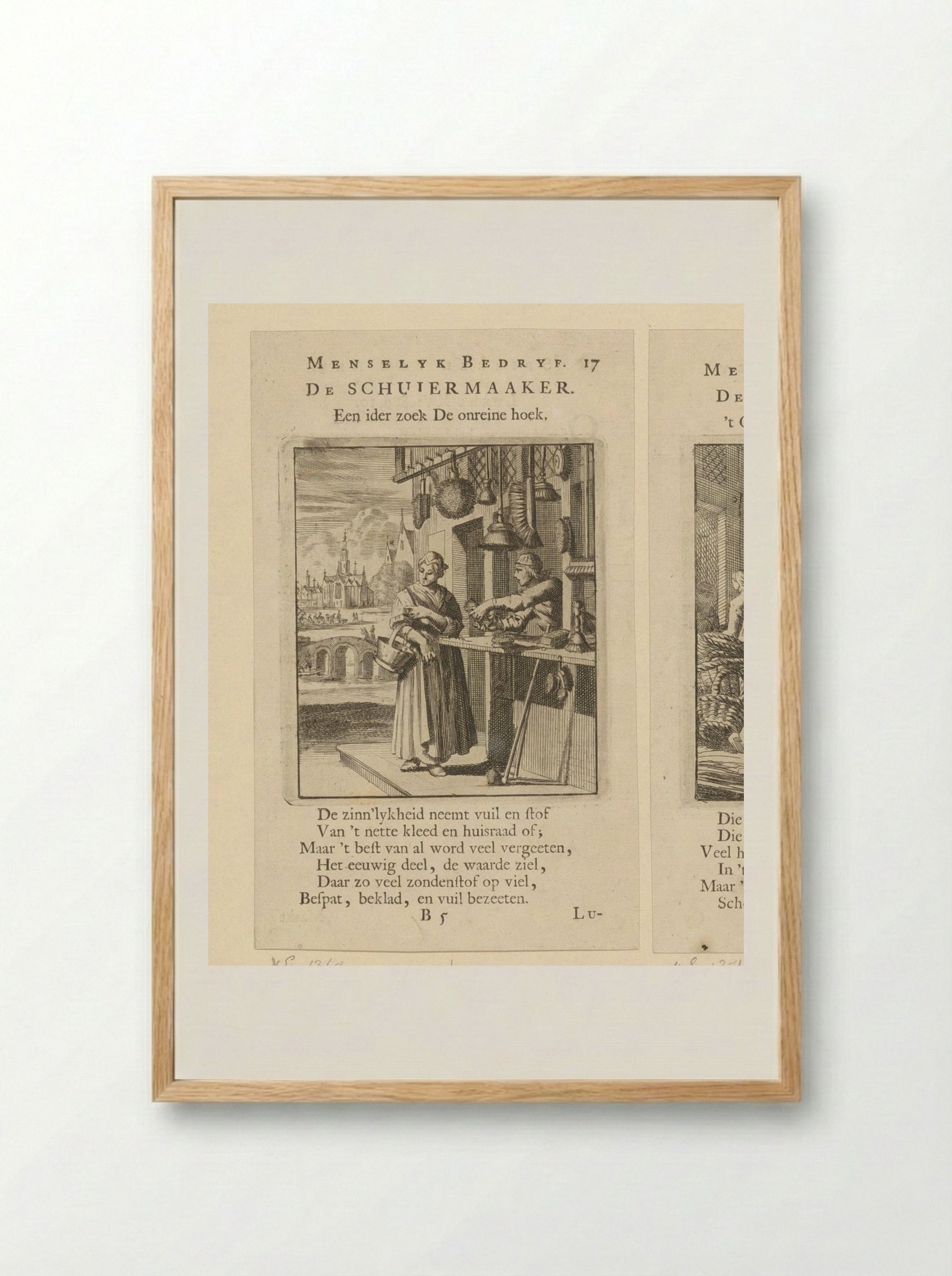 De Schuiermaaker (The Brushmaker) - Cornelis van der Sys - Framed Print Wood
