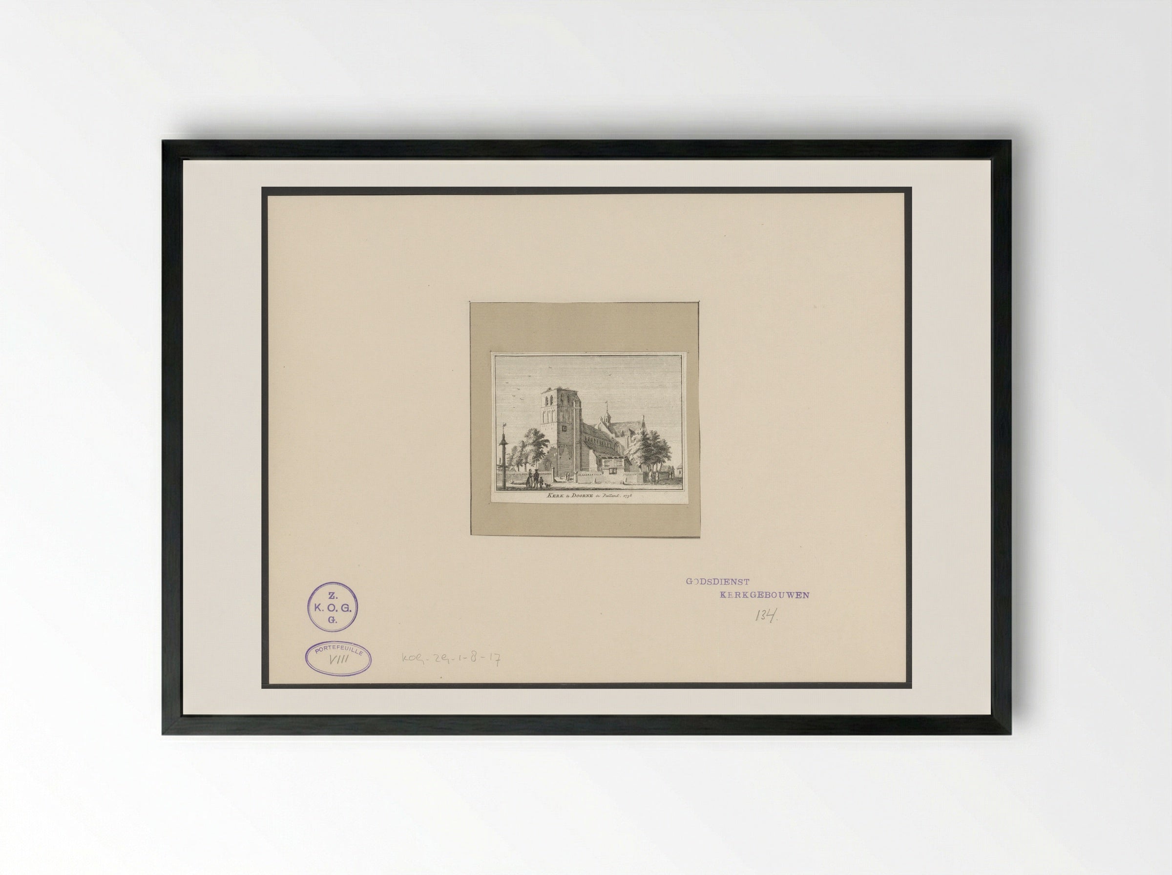 De Sint-Willibrorduskerk te Deurne - Hendrik Spilman - Framed Print Black