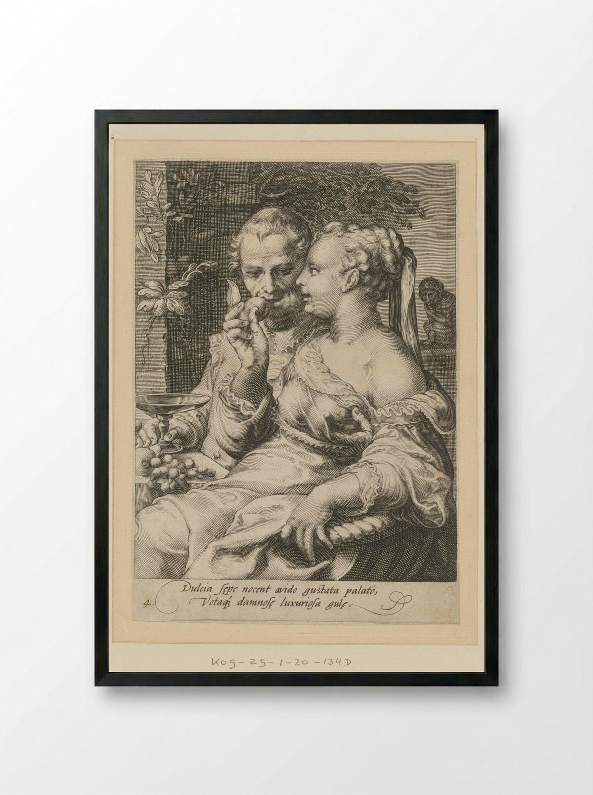 De Smaak (Taste) - Jan Saenredam - Framed Print Black