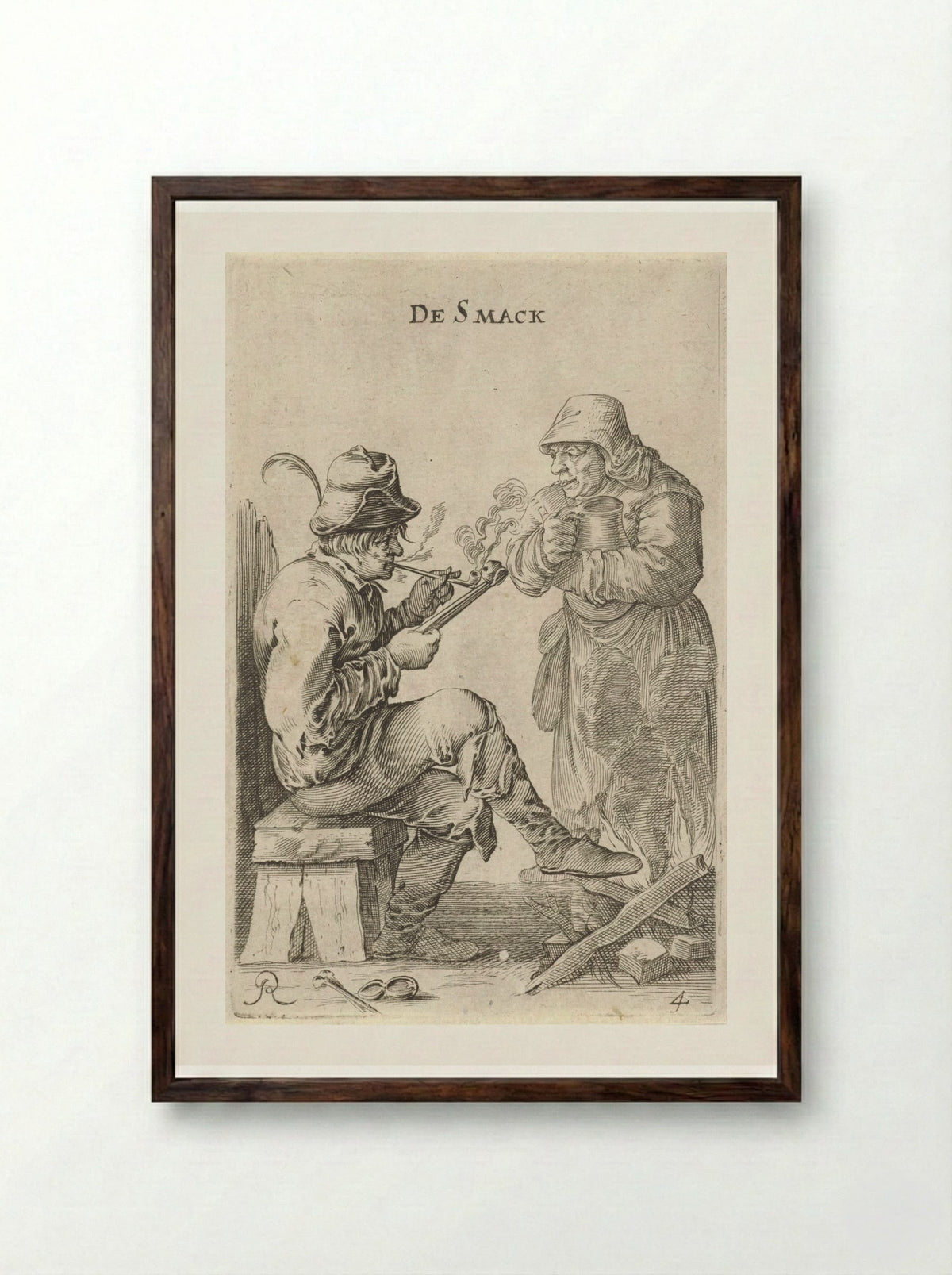 De Smaak (Taste) - Salomon Savery - Framed Print Dark Wood