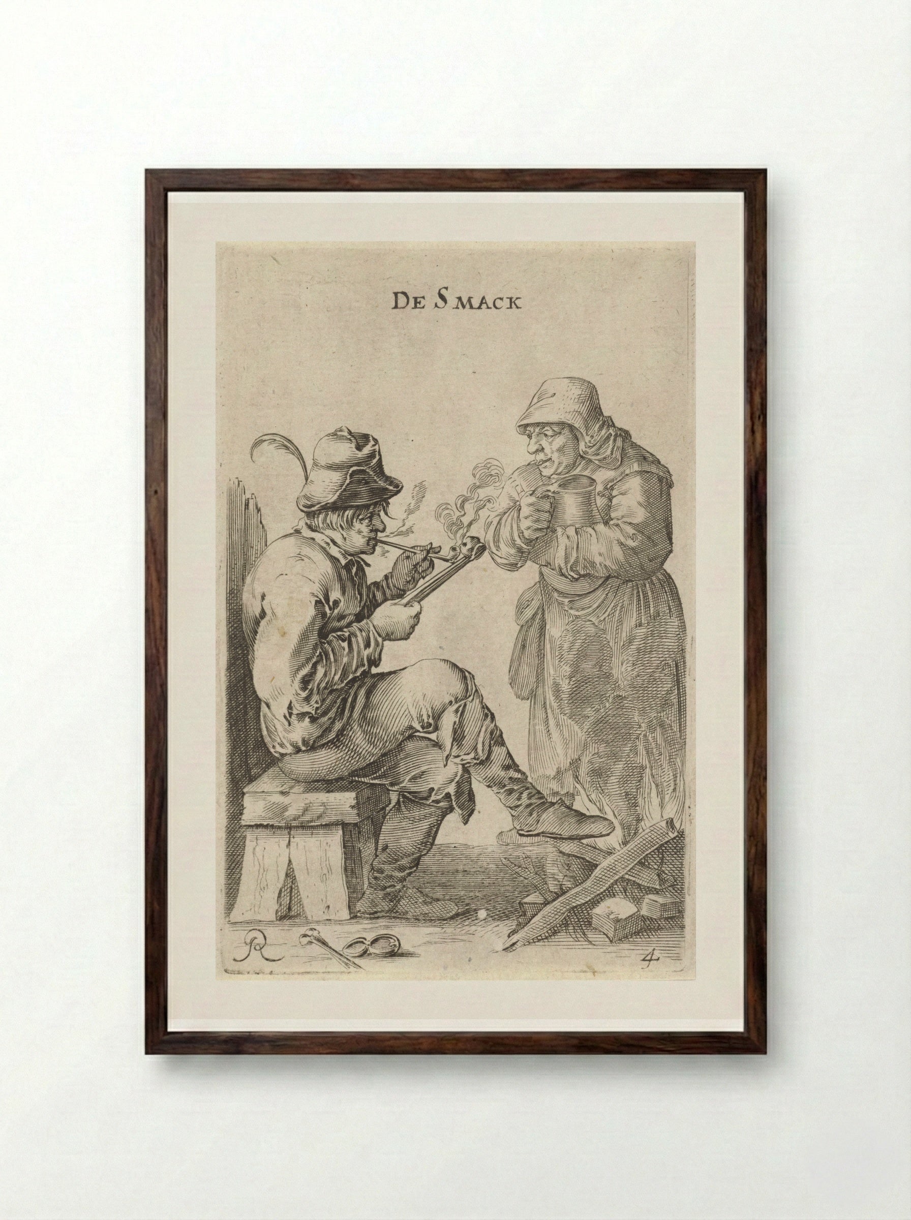 De Smaak (Taste) - Salomon Savery - Framed Print Dark Wood