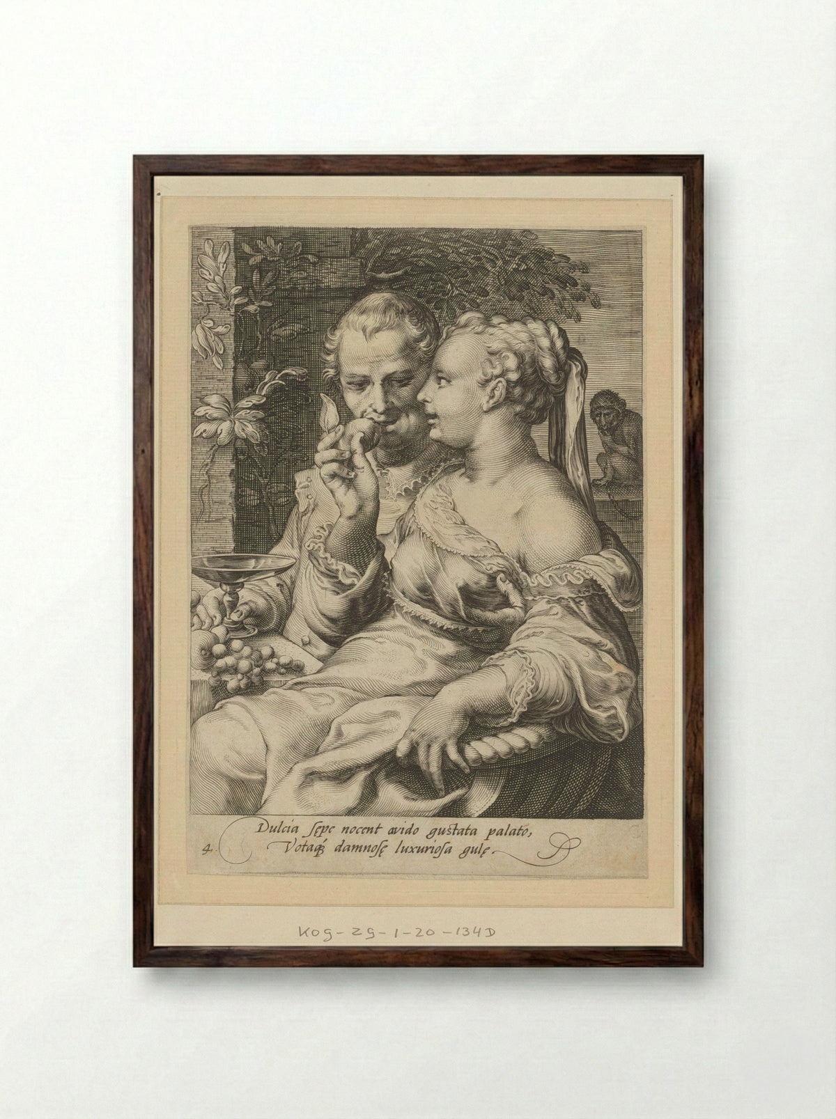 De Smaak (Taste) - Jan Saenredam - Framed Print Dark Wood