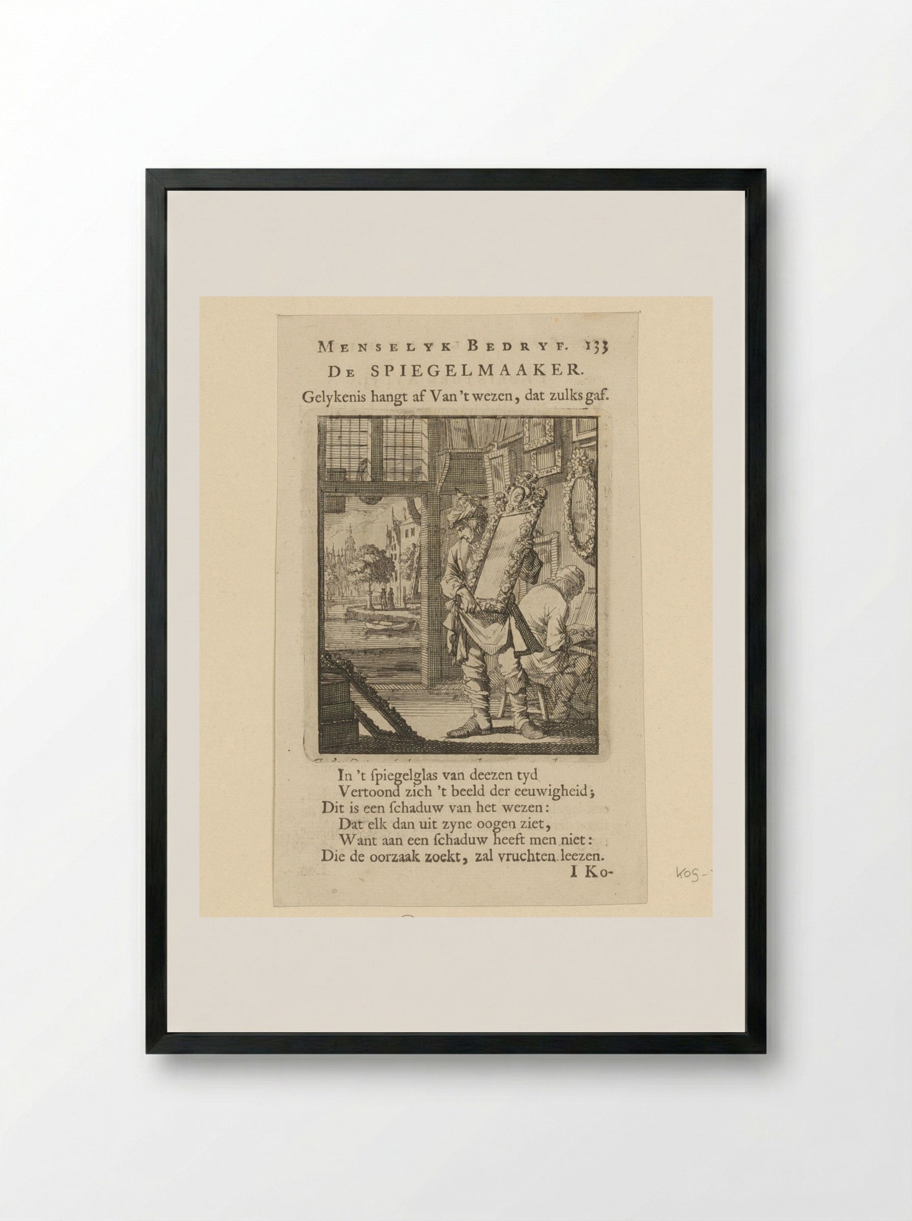 De Spiegelmaker - Cornelis van der Sys - Framed Print Black
