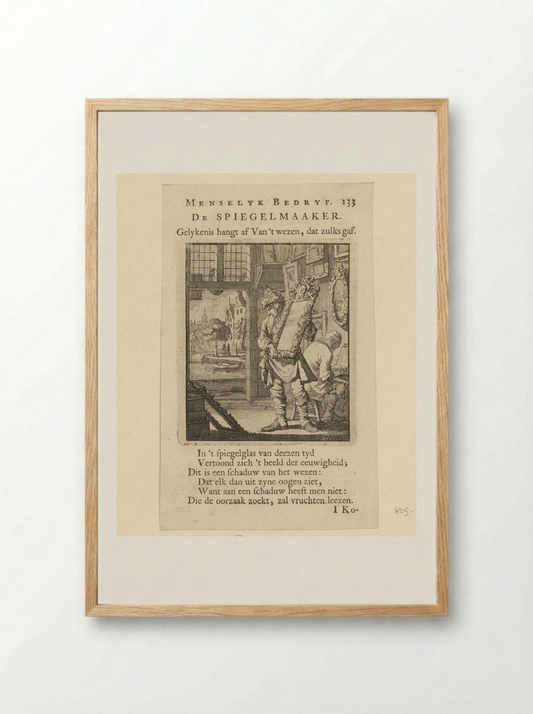 De Spiegelmaker - Cornelis van der Sys - Framed Print Wood