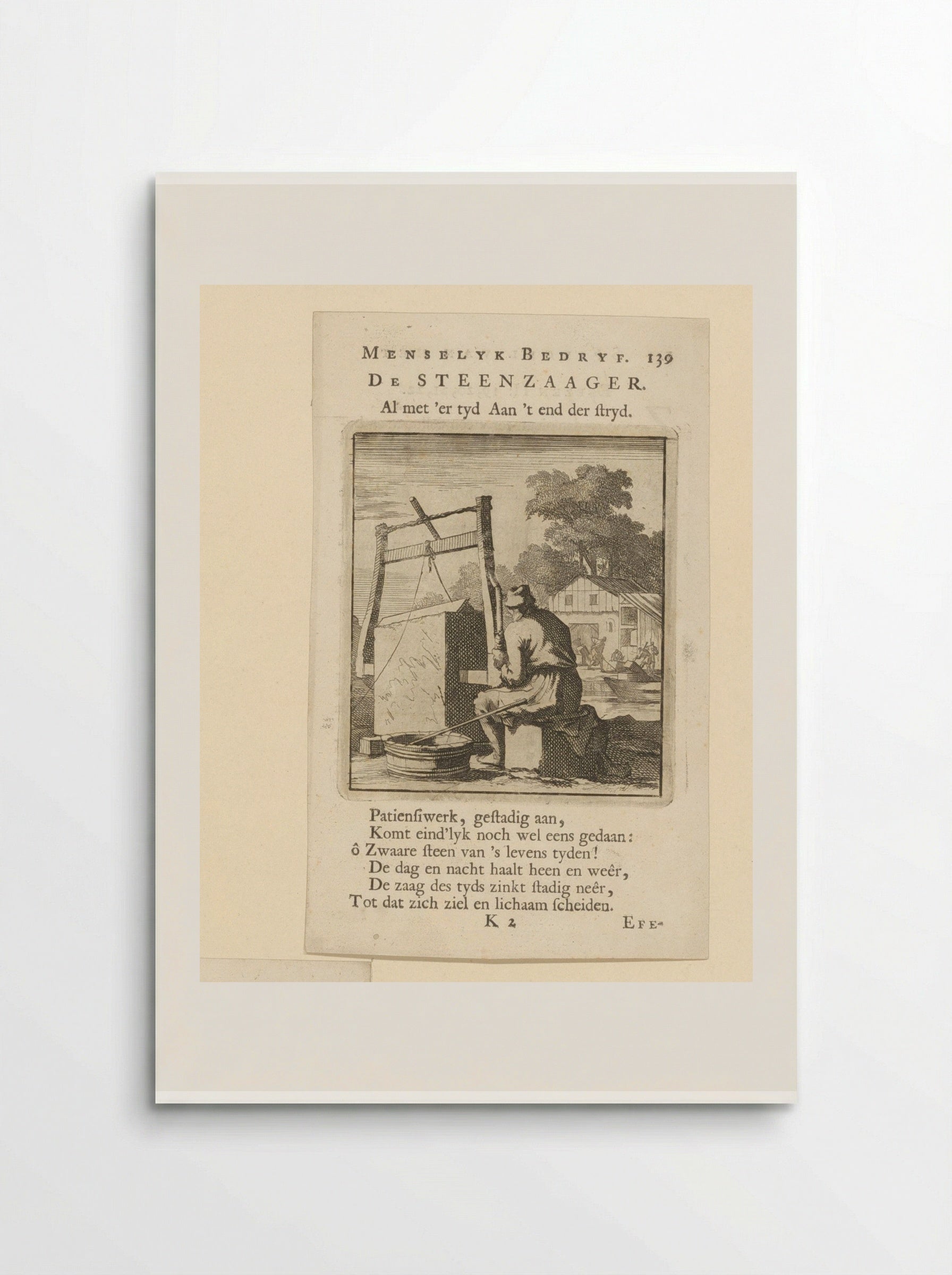De Steenzaager (The Stone Sawyer) - Cornelis van der Sys - Poster