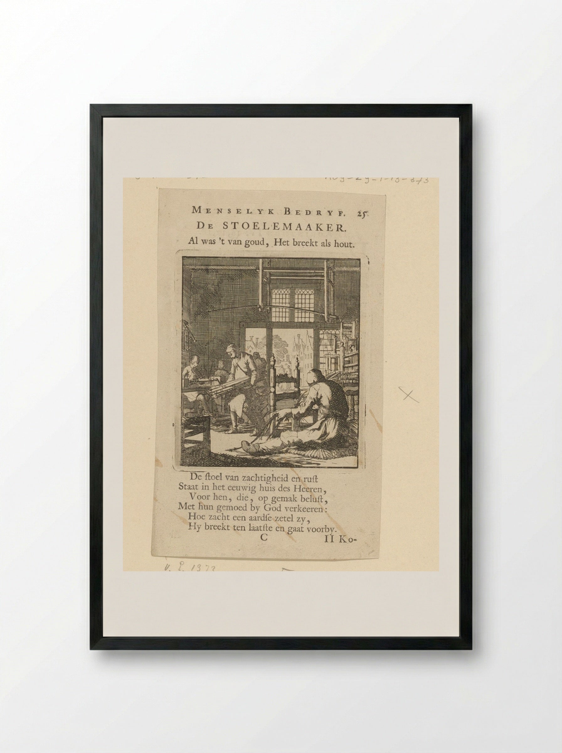 De Stoelemaaker - Cornelis van der Sys - Framed Print Black