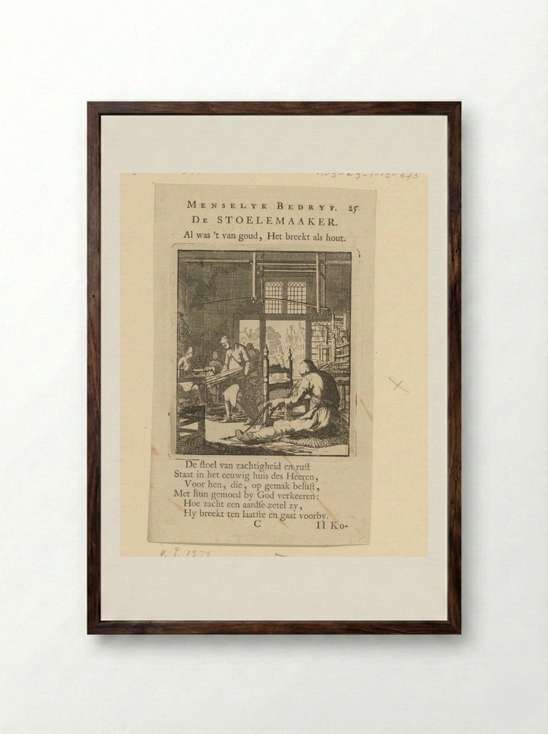De Stoelemaaker - Cornelis van der Sys - Framed Print Dark Wood