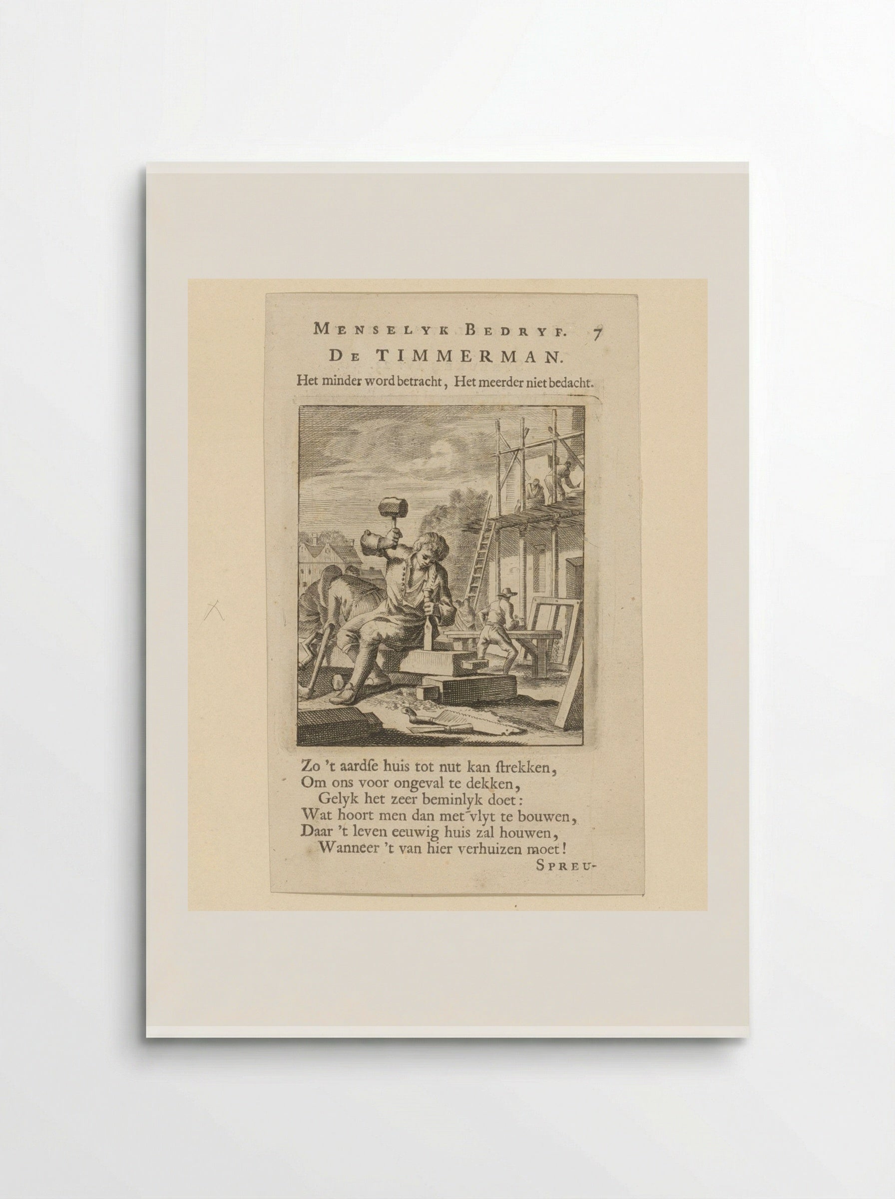 De Timmerman (The Carpenter) - Cornelis van der Sys - Poster