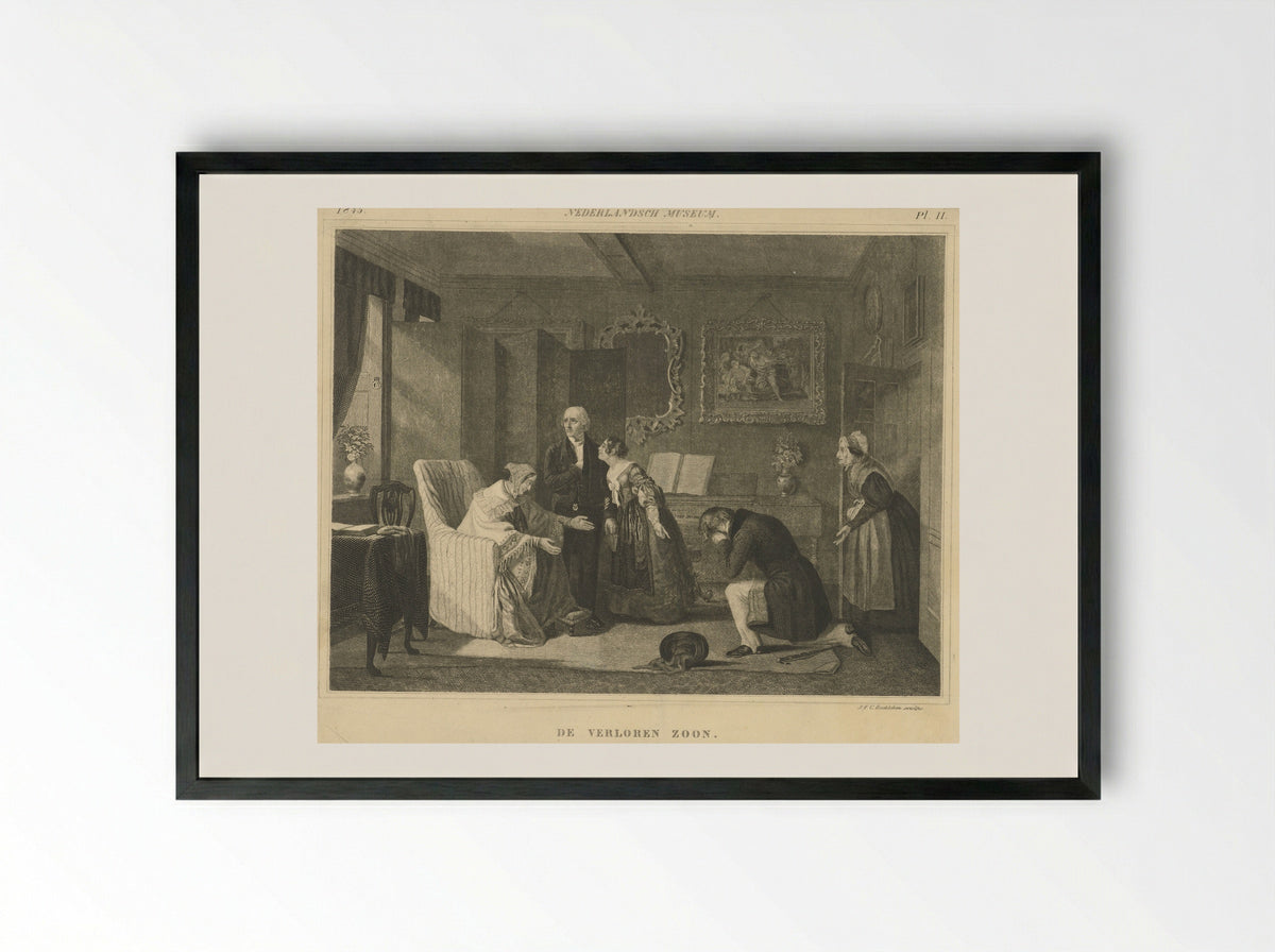 De Verloren Zoon - Fine Art Print - Framed Print Black