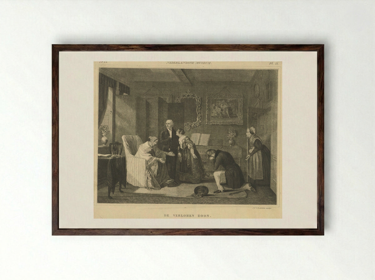 De Verloren Zoon - Fine Art Print - Framed Print Dark Wood