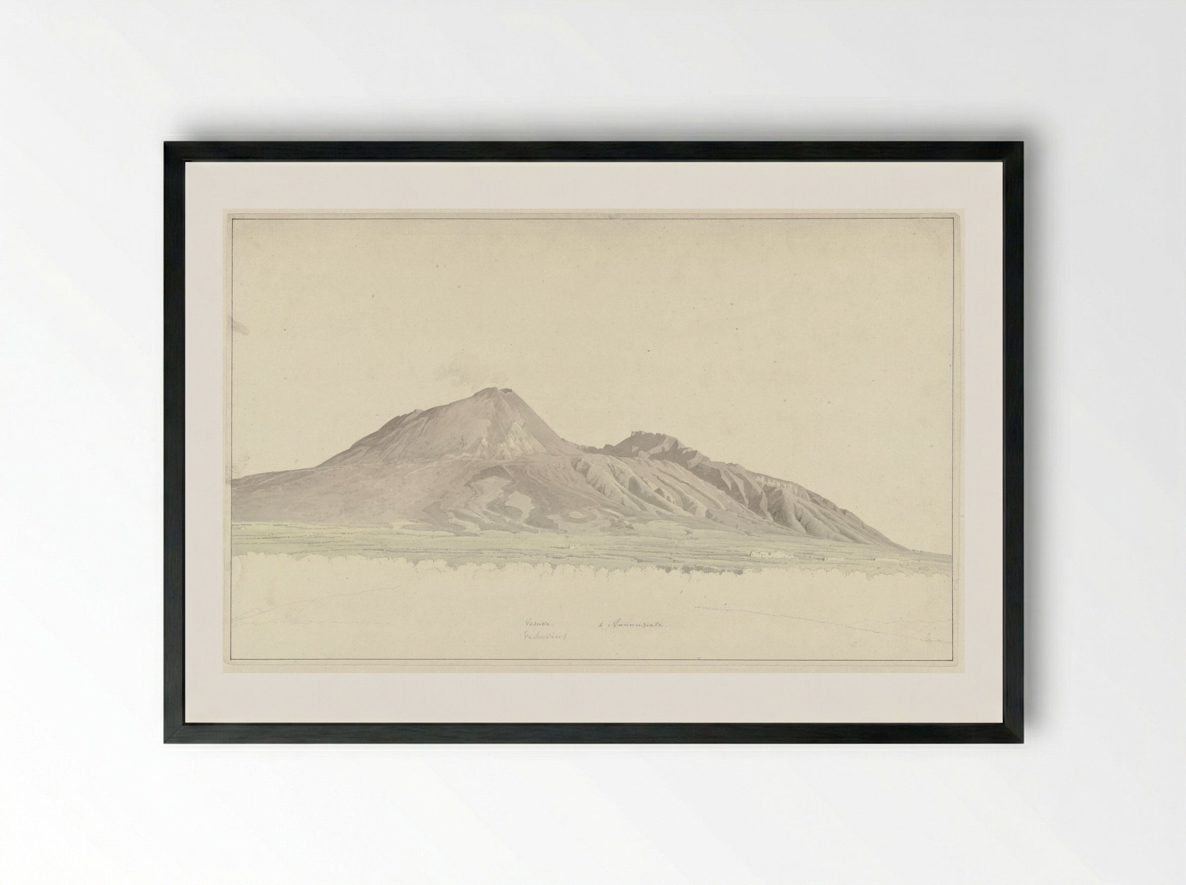 De Vesuvius - Josephus Augustus Knip - Framed Print Black