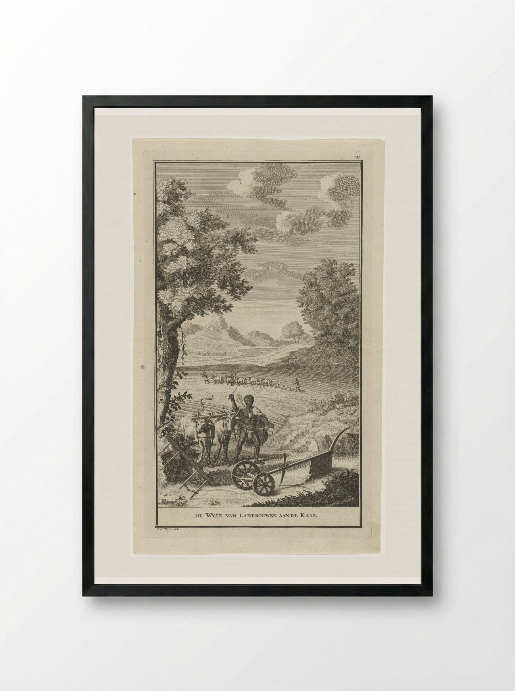 De Wyze van Landbouwen aande Kaap - Jan Caspar Philips - Framed Print Black