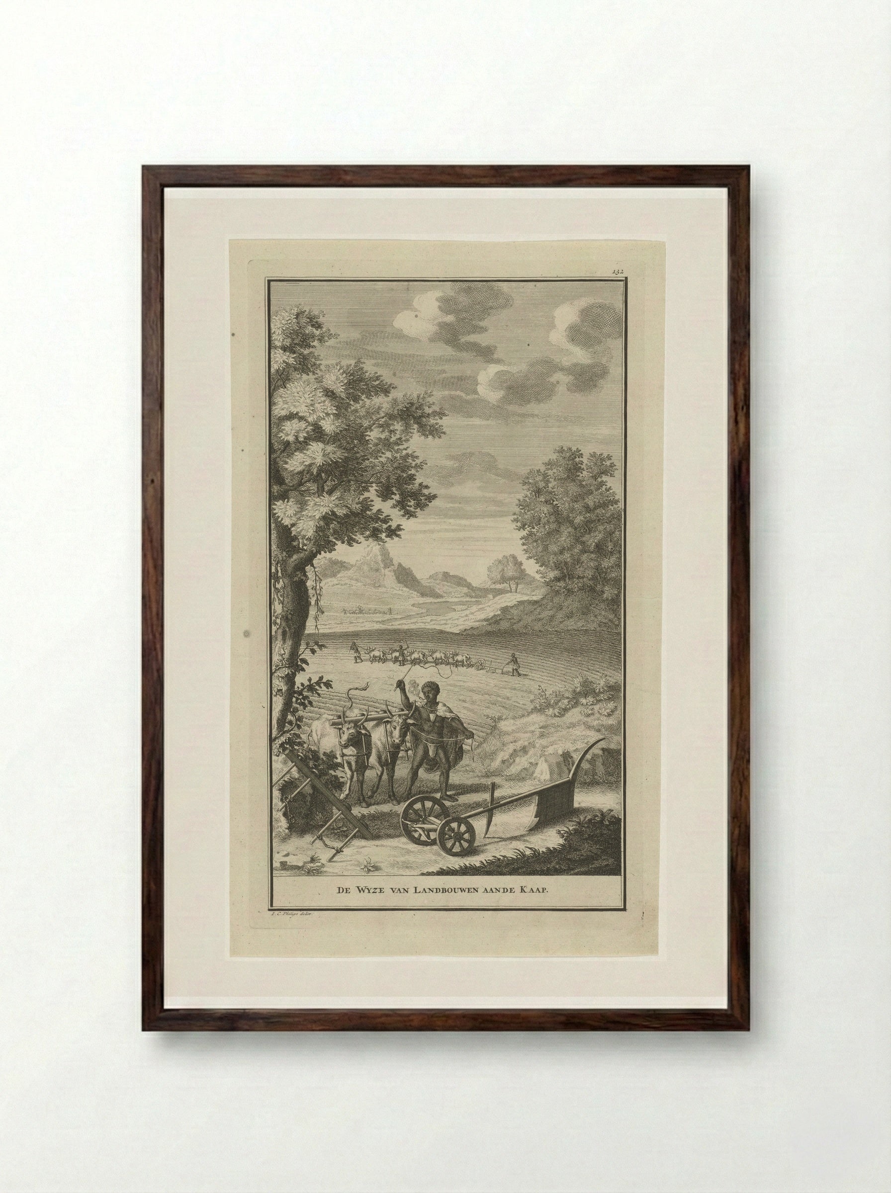 De Wyze van Landbouwen aande Kaap - Jan Caspar Philips - Framed Print Dark Wood