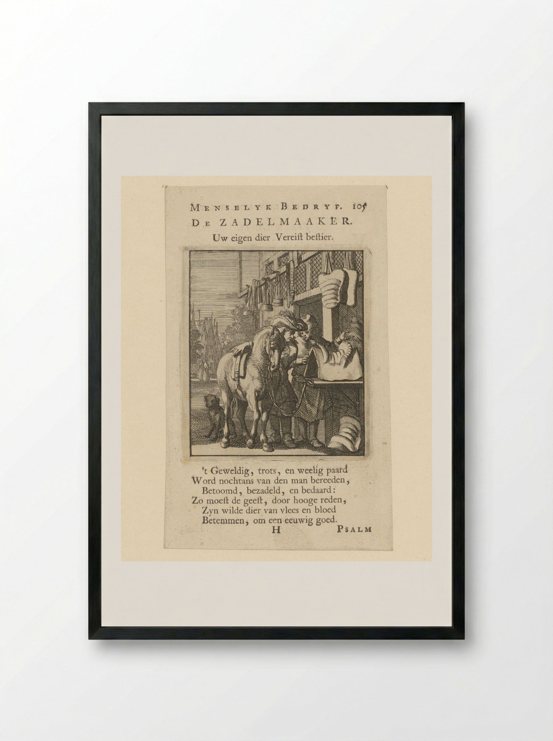 De Zadelmaker - Cornelis van der Sys - Framed Print Black