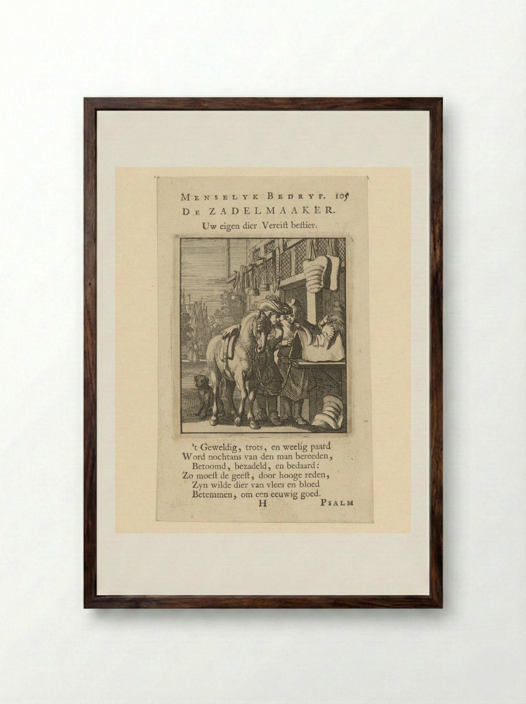 De Zadelmaker - Cornelis van der Sys - Framed Print Dark Wood