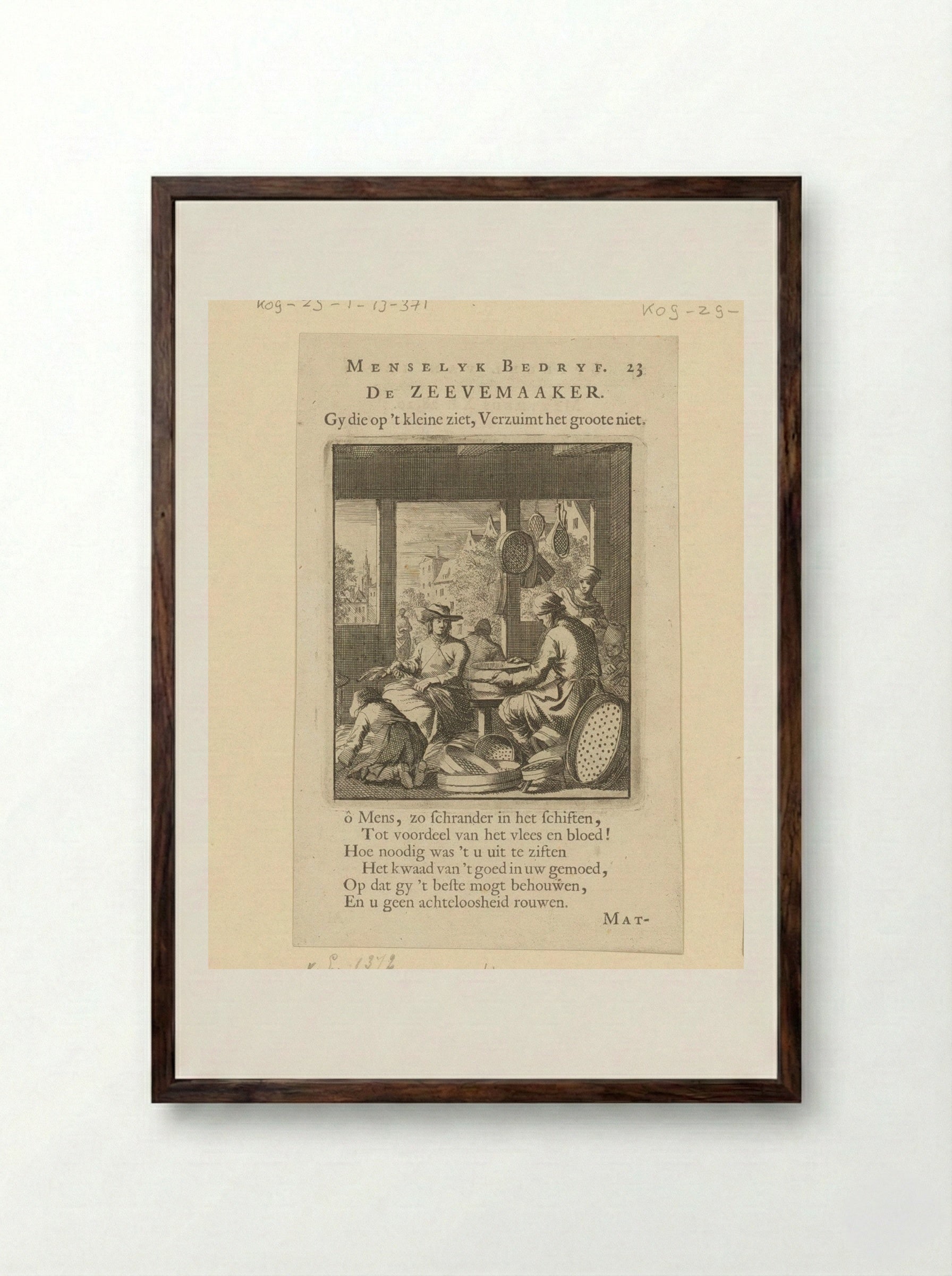De Zeevemaaker - Cornelis van der Sys - Framed Print Dark Wood