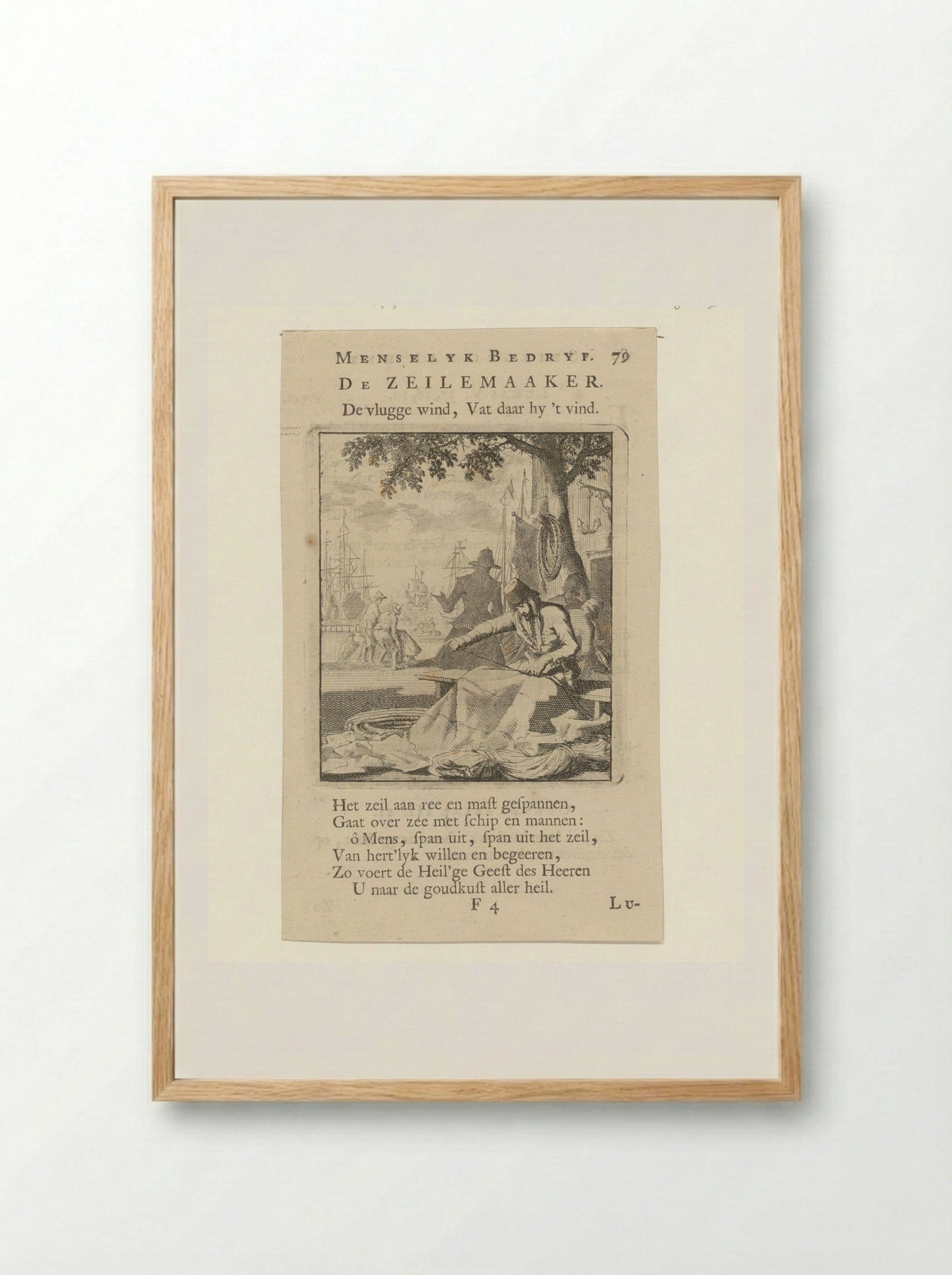 De Zeilemaaker (The Sailmaker) - Cornelis van der Sys - Framed Print Wood