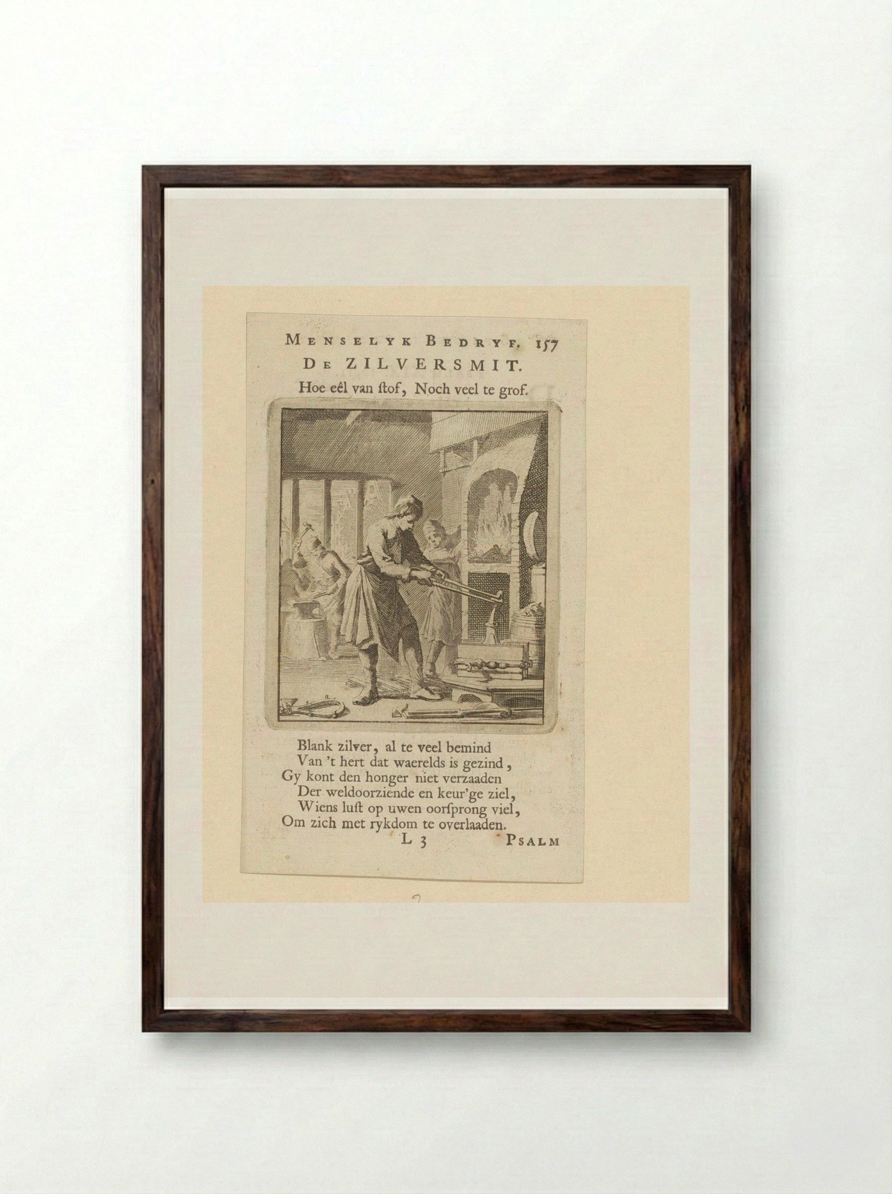 De Zilversmit - Cornelis van der Sys - Framed Print Dark Wood