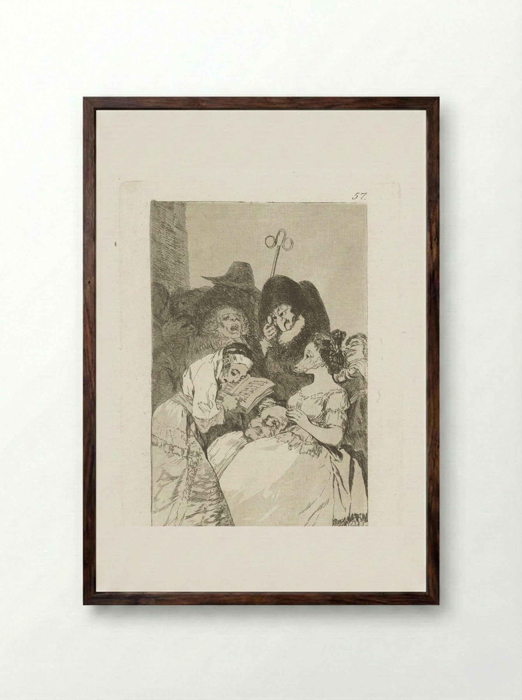 De afstamming - Francisco de Goya - Framed Print Dark Wood