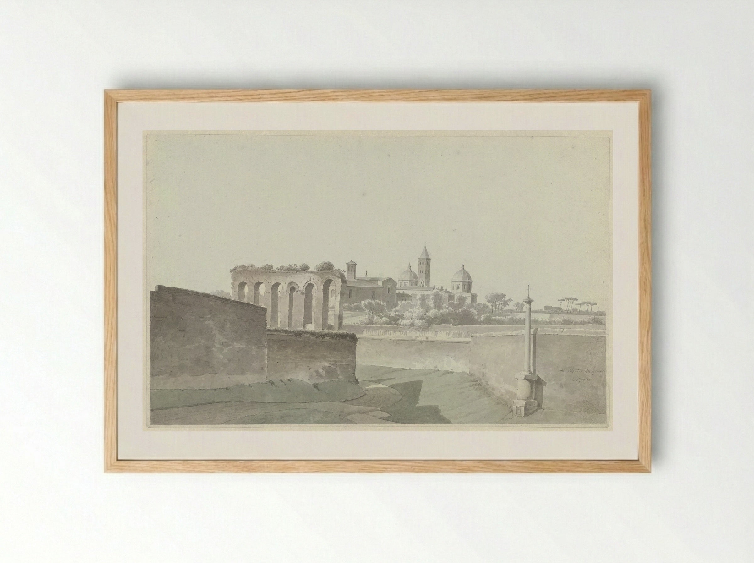 De basiliek van Santa Maria Maggiore in Rome - Josephus Augustus Knip - Framed Print Wood