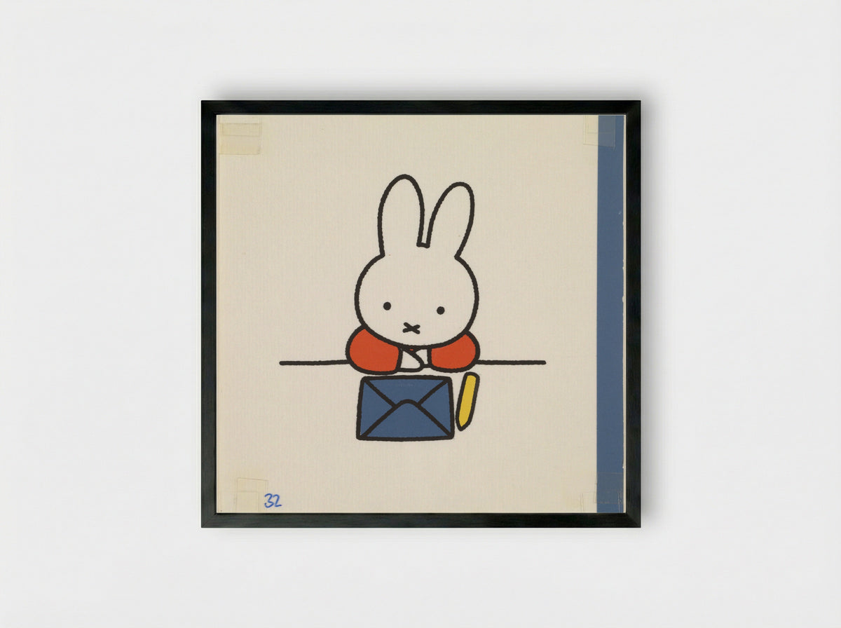 De brief is af - Dick Bruna - Framed Print Black