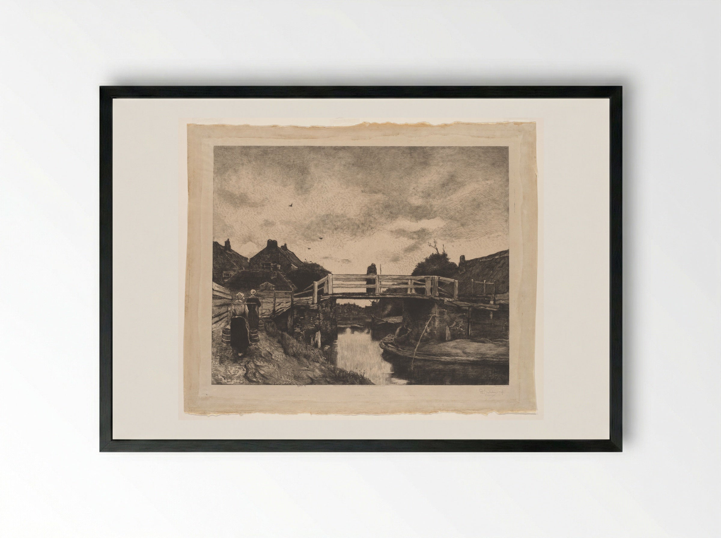 De brug (The Bridge) - Philip Zilcken - Framed Print Black