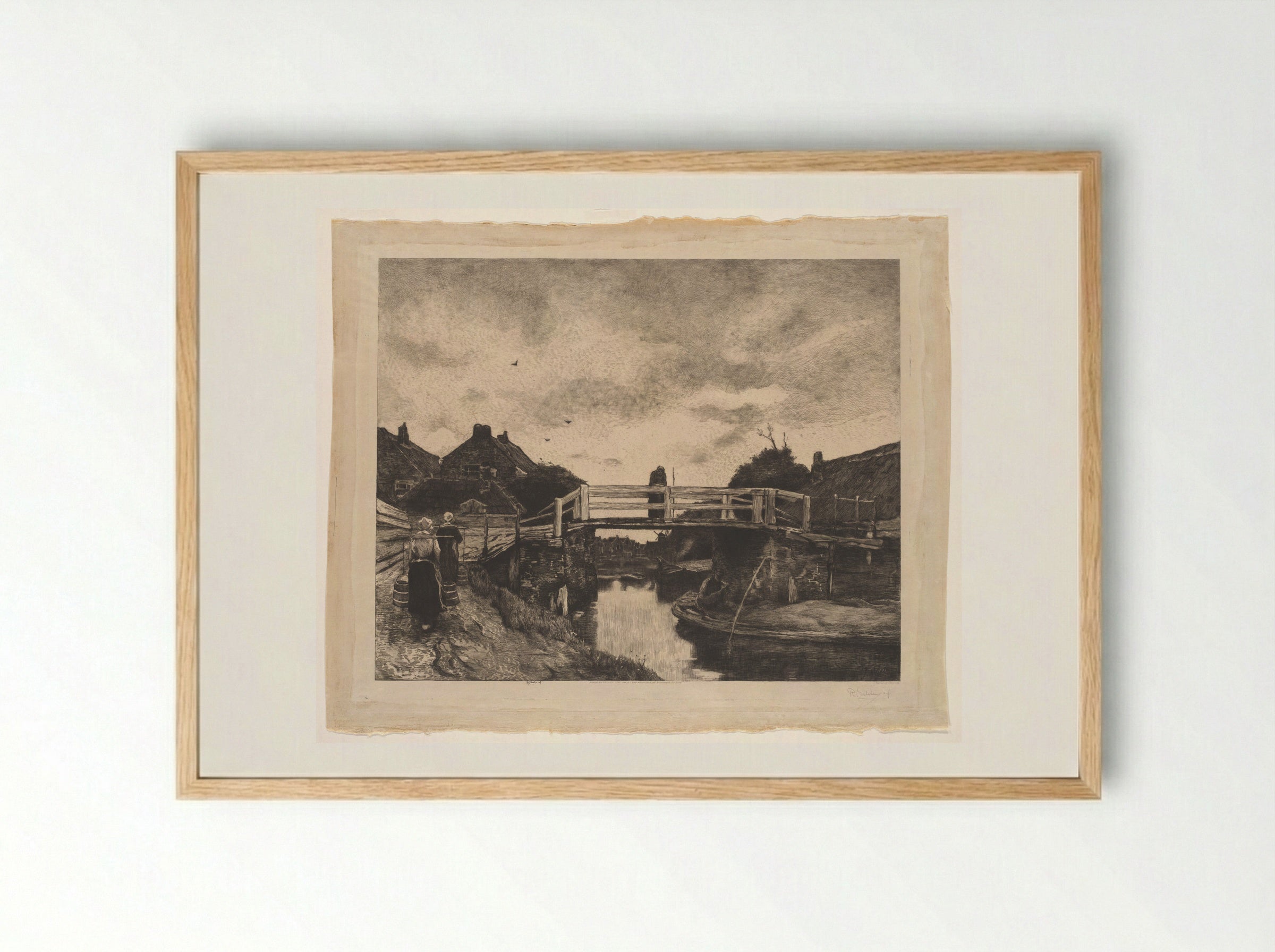 De brug (The Bridge) - Philip Zilcken - Framed Print Wood